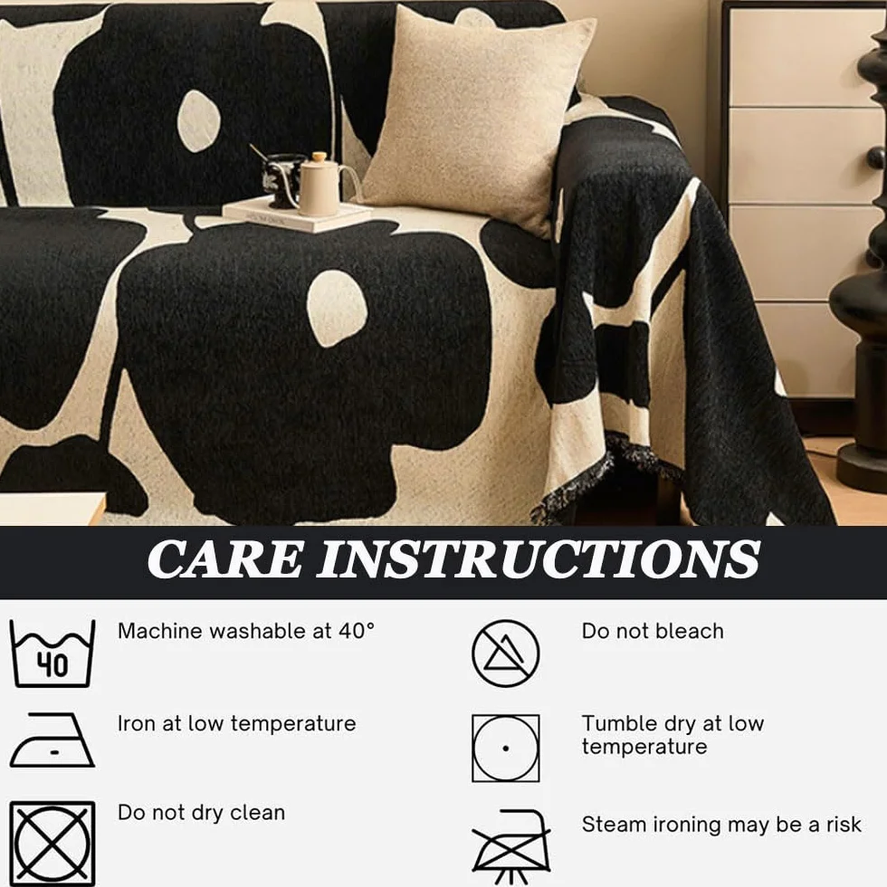 Housse de Canapé Chenille Anti-Poussière Protège Canapé Anti Griffe Chat Lavable Brun 180x340cm
