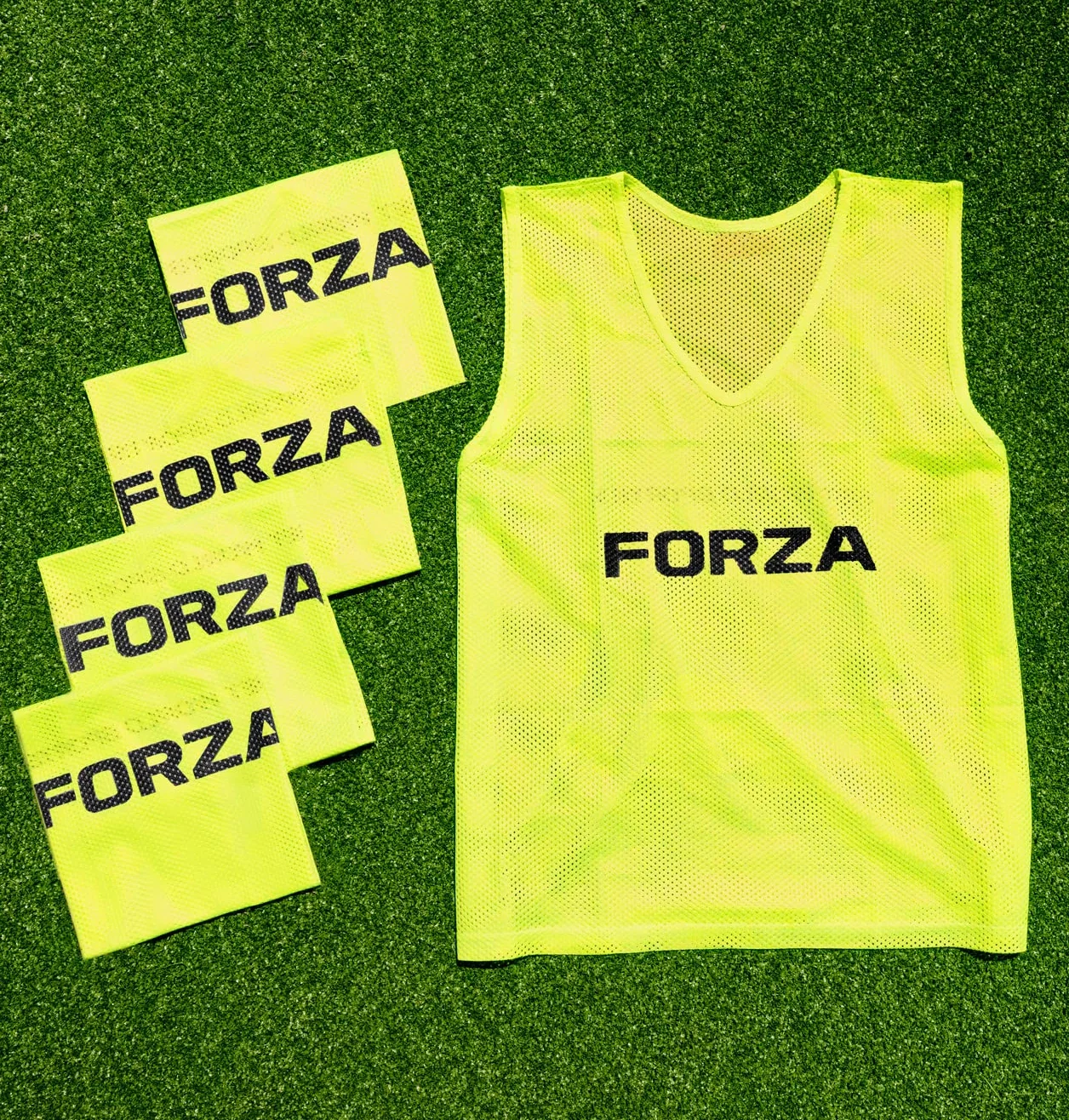 FORZA Chasubles d'Entraînement [Lot de 5] | Gilets de Sport et Dossards pour Football, Rugby, Basket et Sports d'Équipe | Plusieurs Couleurs et Tailles
