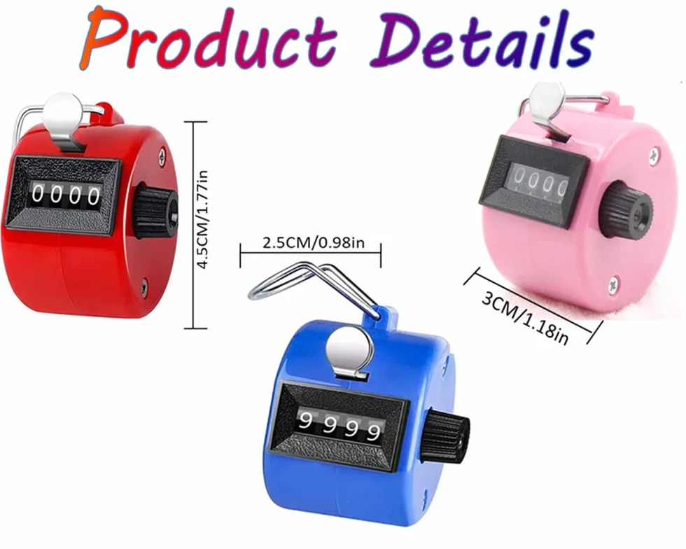 Compteur à Main Mécanique 4 Chiffres, Compteur de Doigt Clicker pour Sport Entraînement Statistiques