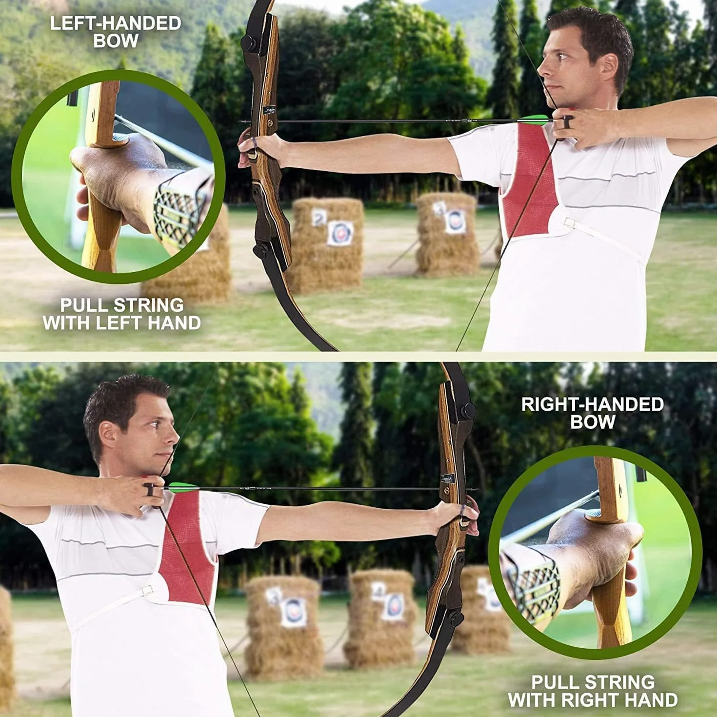 Samick Sage Takedown Recurve Bow 62" Arc de Chasse Débutant à intermédiaire pour Adulte et Jeune (30 LBS, Gaucher)