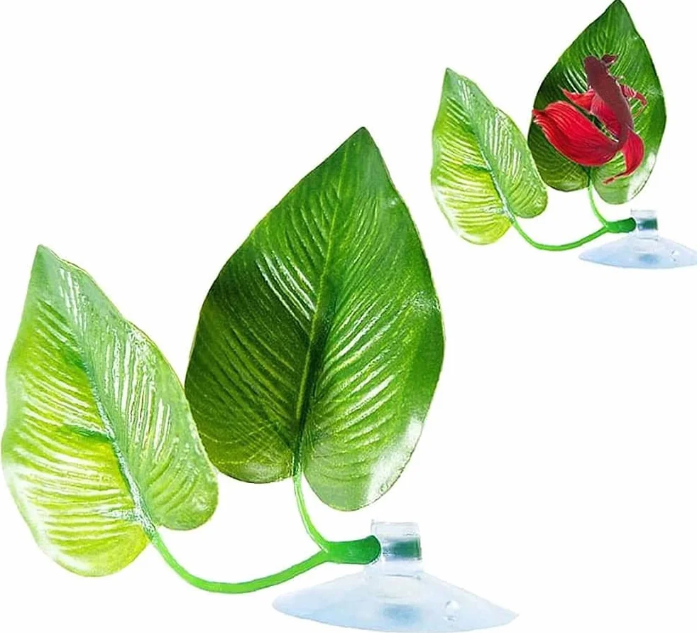 Poisson Jouets réutilisable Plante en Plastique Betta hamac lit de Feuilles pour Aquarium
