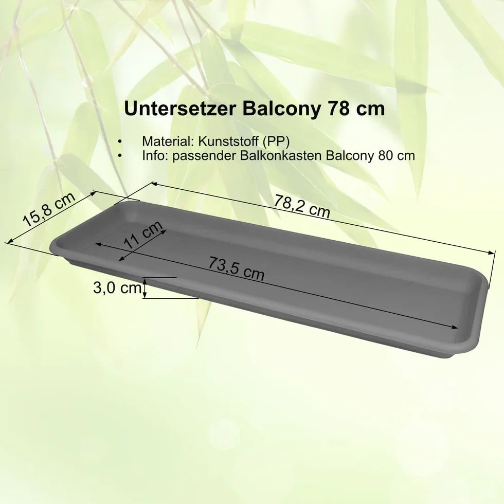 MePla Jardinière Balconnière 80 CM Plastique Résistant aux Intempéries Vert