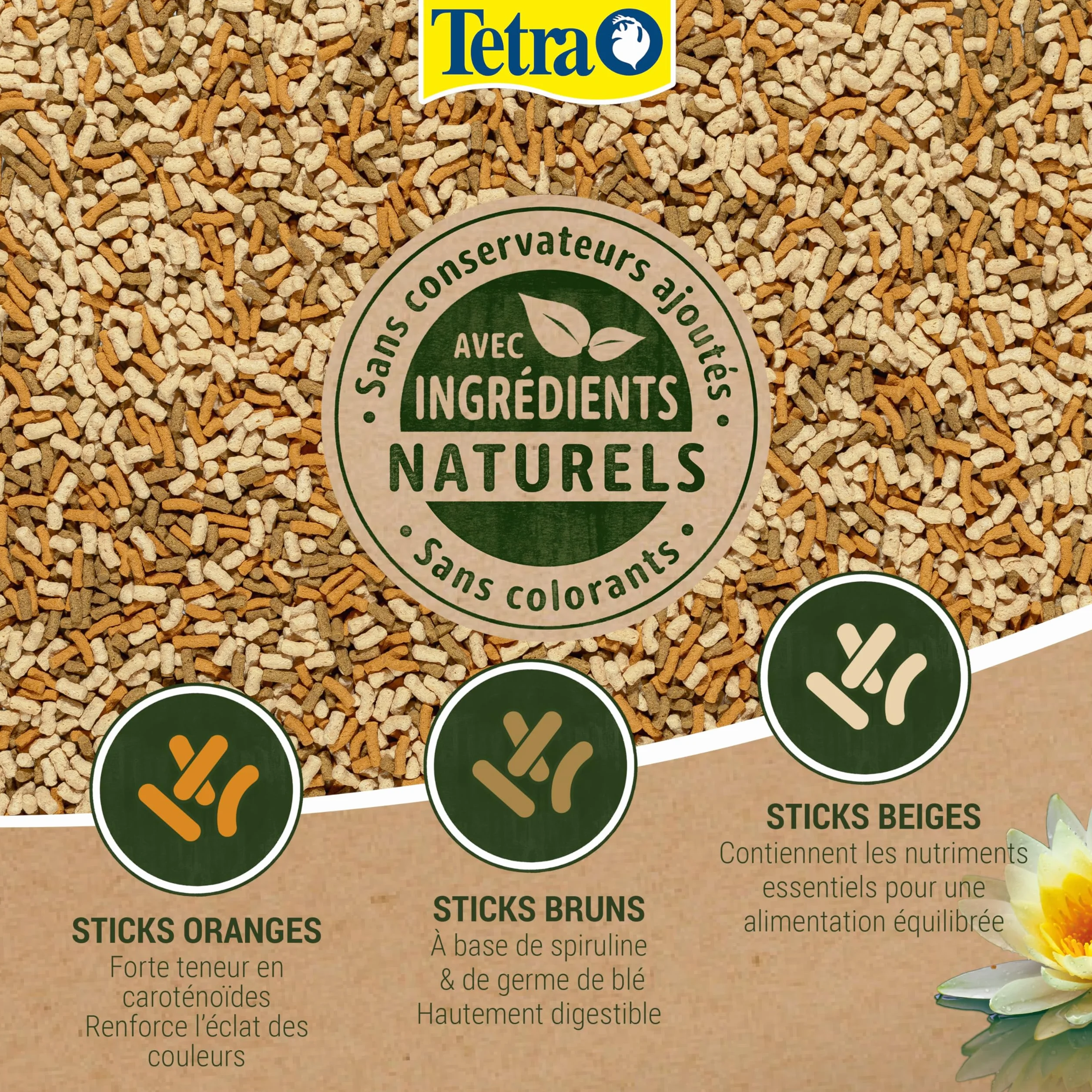 Tetra Pond Variety Sticks 4 L Aliments en Stick pour Poissons de Bassin Enrichis en Oligo-éléments Vitamines Caroténoïdes