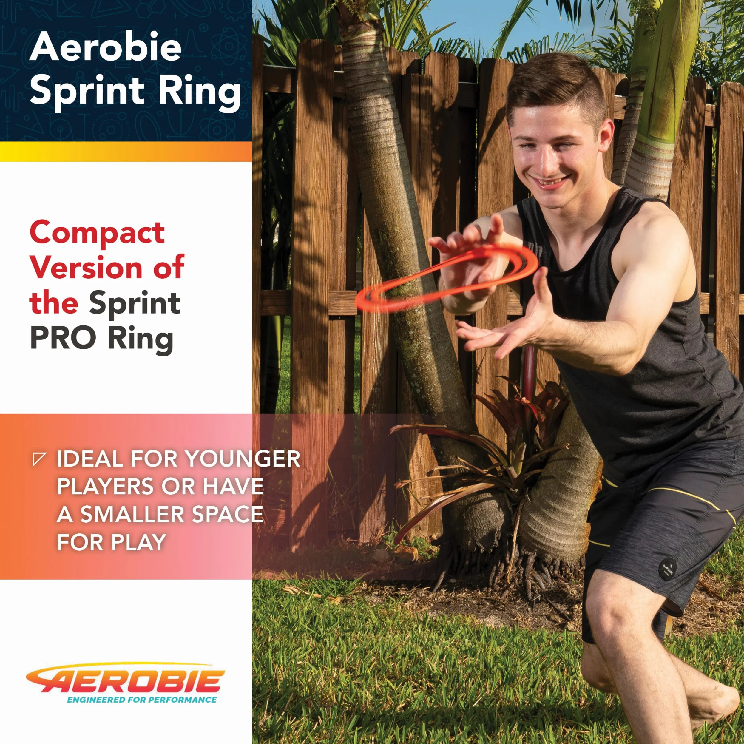 Aerobie Sprint Ring Disque volant extérieur Orange 25,4 cm