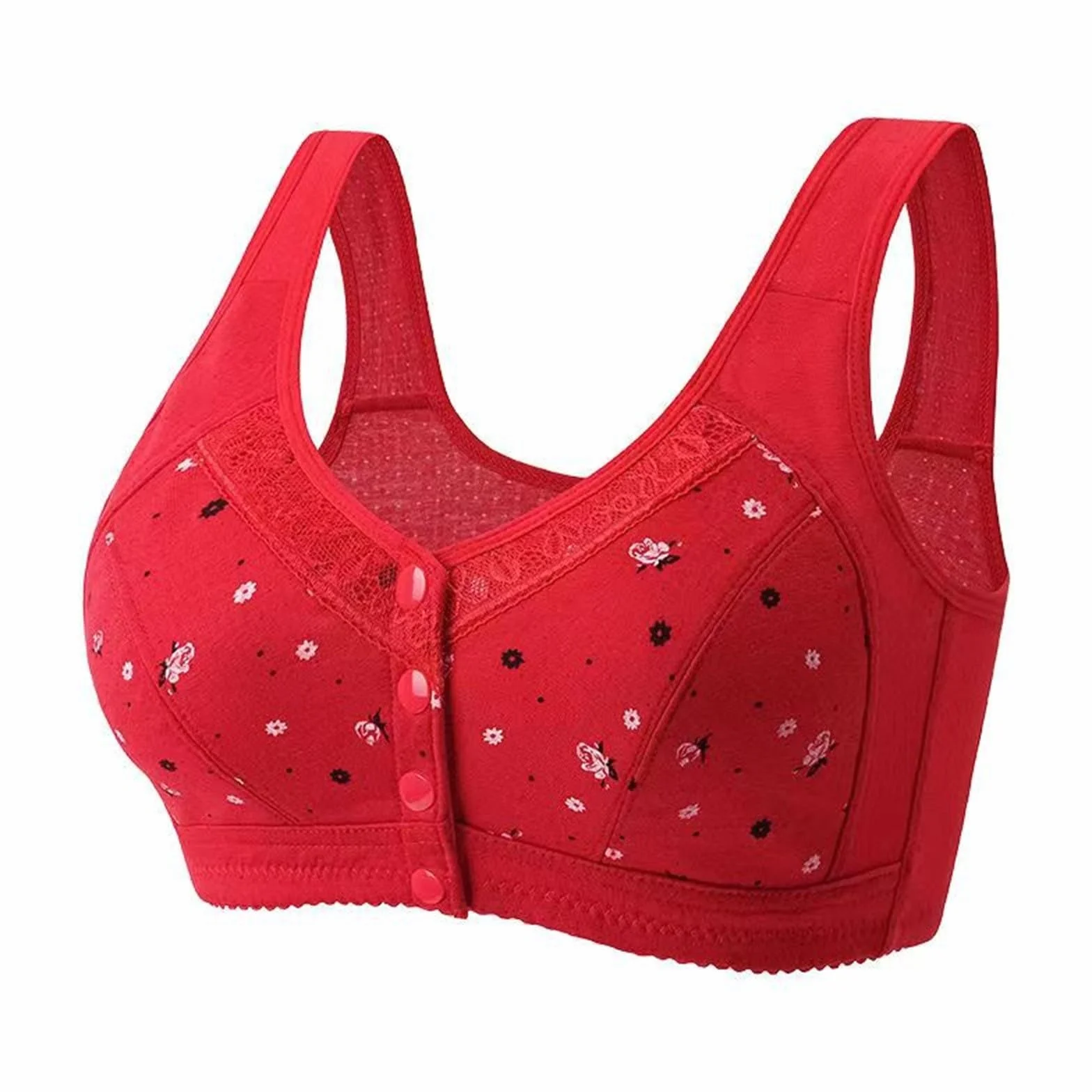 Soutien-Gorge pour Femmes âgées, lot 3, 2024, Bouton Fermeture sur Devant, en Coton, Confortable, Soutien Complet, Large, sans Armatures Legging Maternité Coton