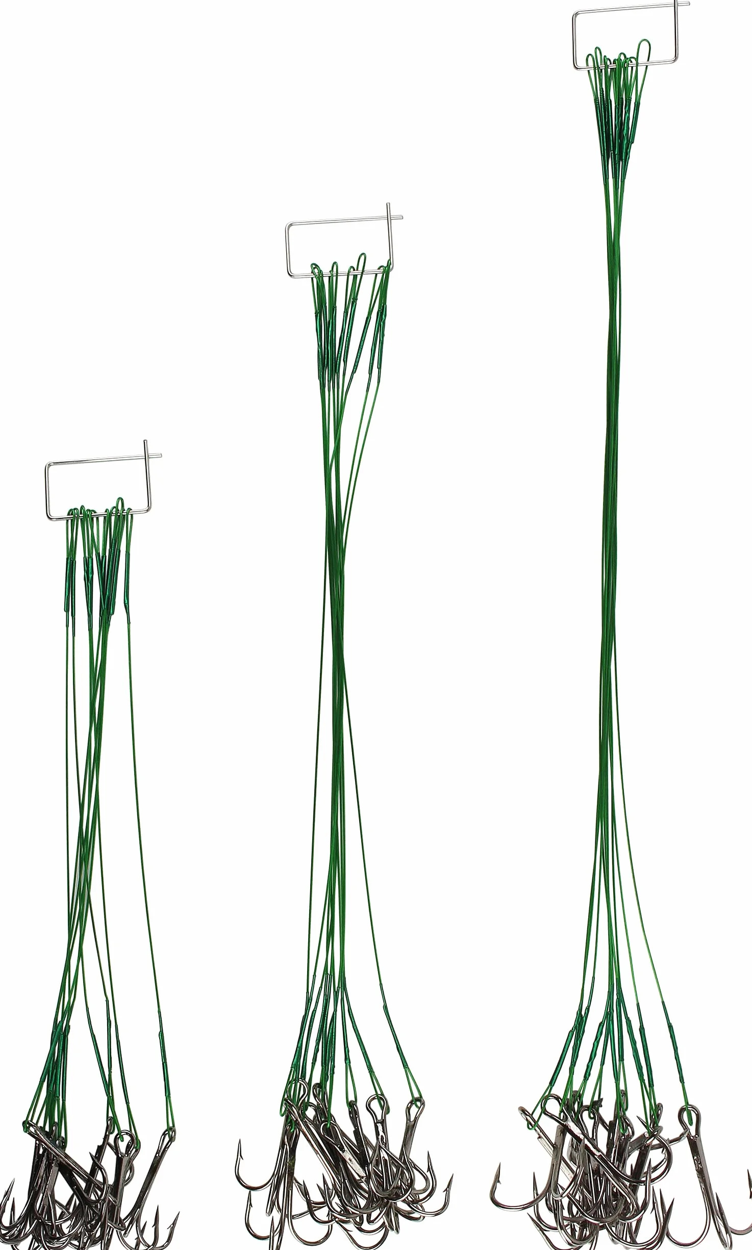 Storfisk fishing & more 30 bas de ligne en acier (15 cm, 20 cm, 25 cm) avec triple pour la pêche des poissons carnassiers
