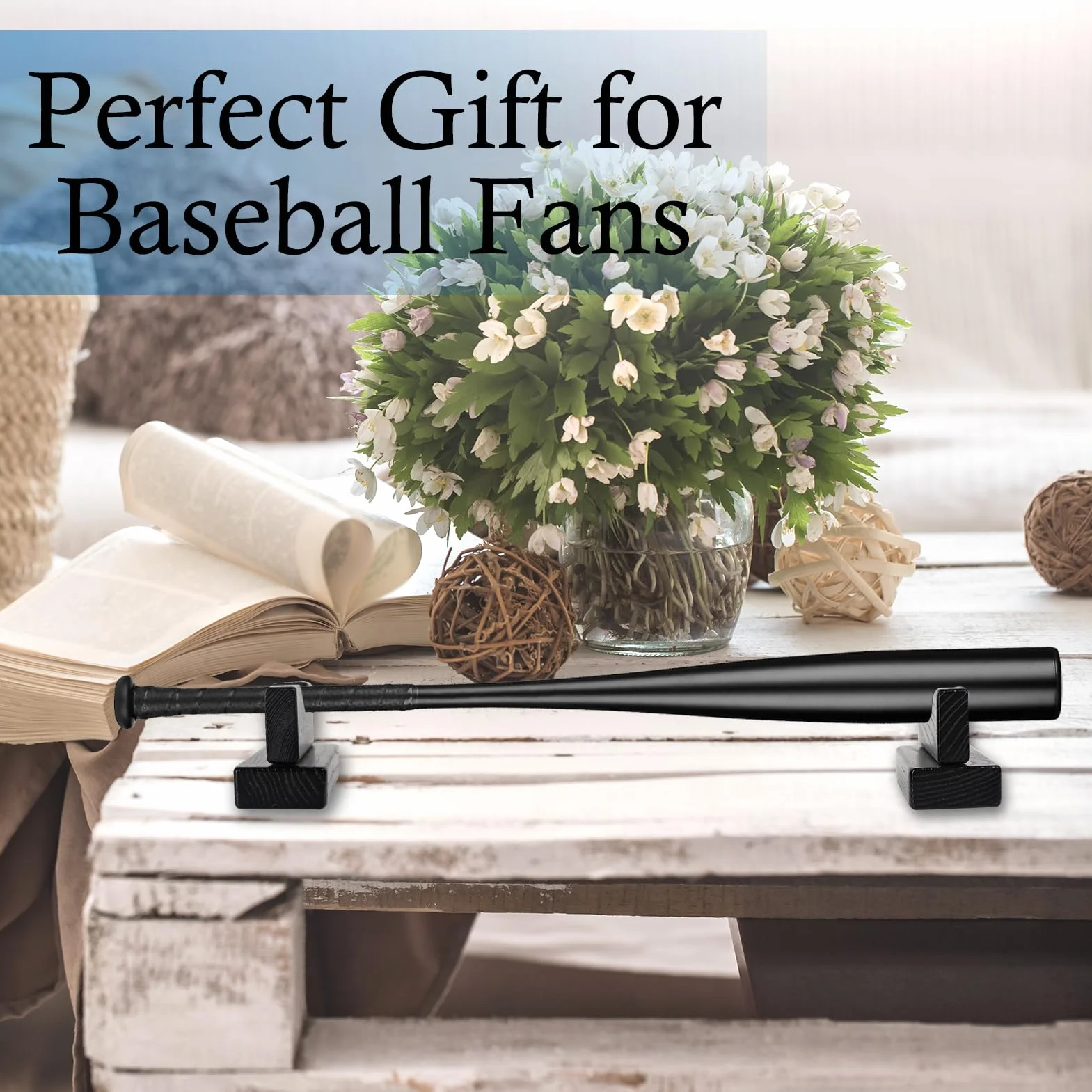 Présentoir pour Batte de Baseball – Support en Bois pour battes – Noir