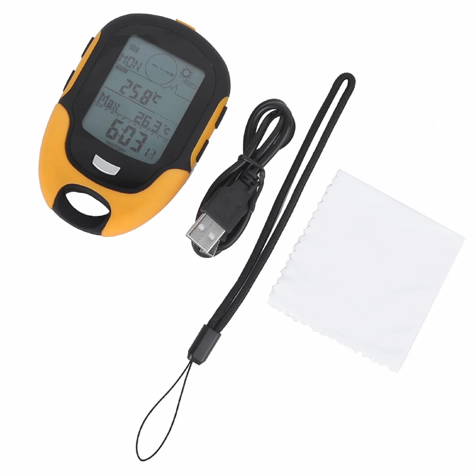 Altimètre De Voiture Multifonctionnel Extérieur FR500 Baromètre Thermomètre Hygromètre Boussole Altimètre Numérique avec Plusieurs Fonctions Altimètre De Randonnée Portable Boussole Enfant
