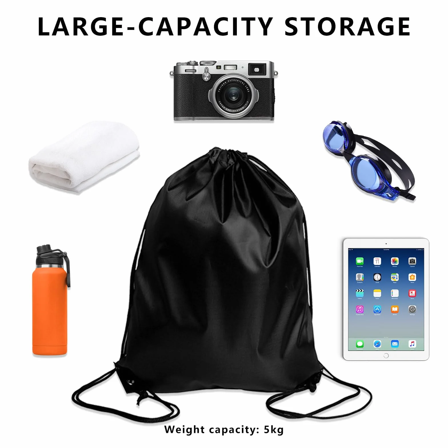 Drawstring Backpack 5 Stück 34x43 cm Fitness-Rucksack für Reisen Outdoor-Sport
