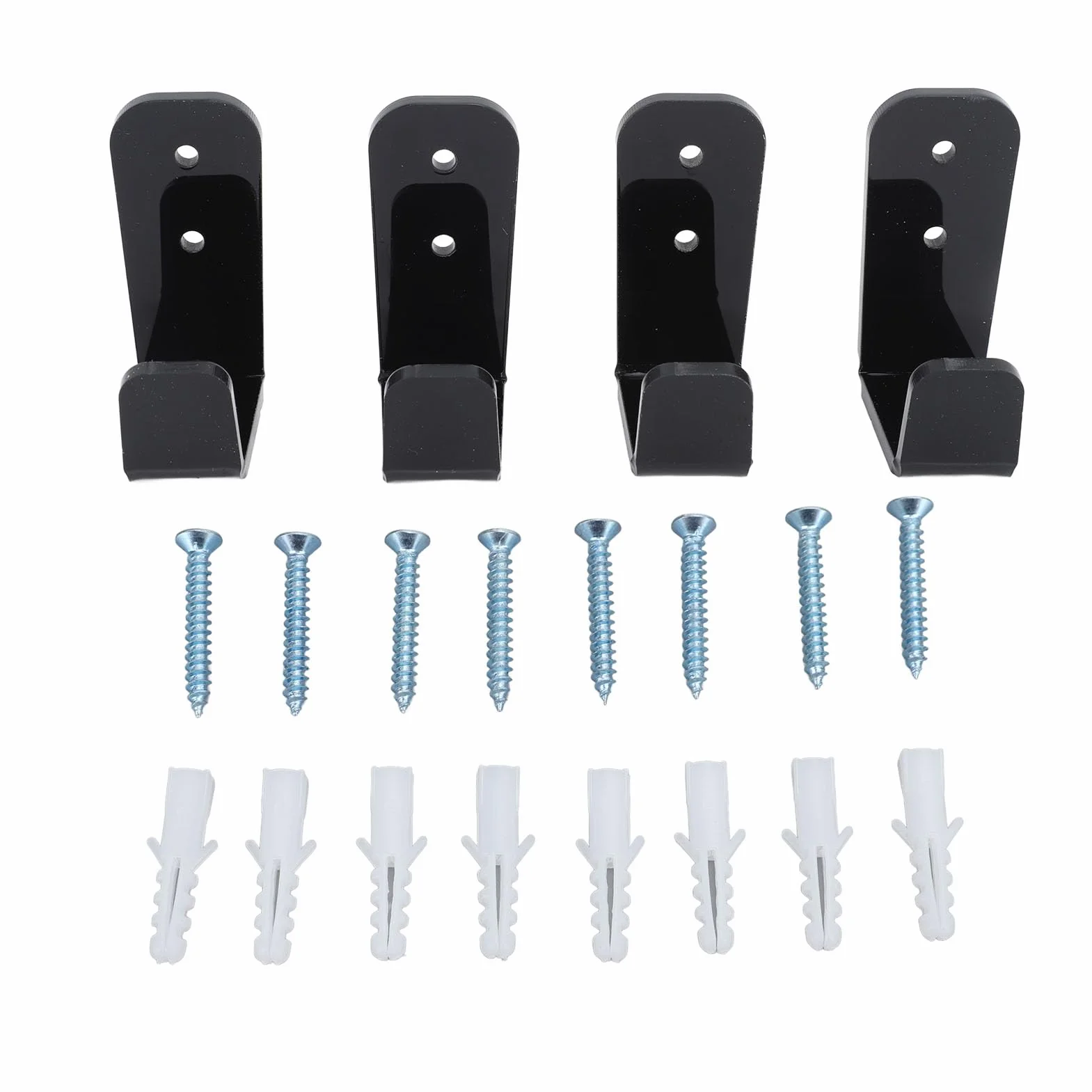 Lot de 4 supports muraux polyvalents pour crosse de hockey en acrylique noir