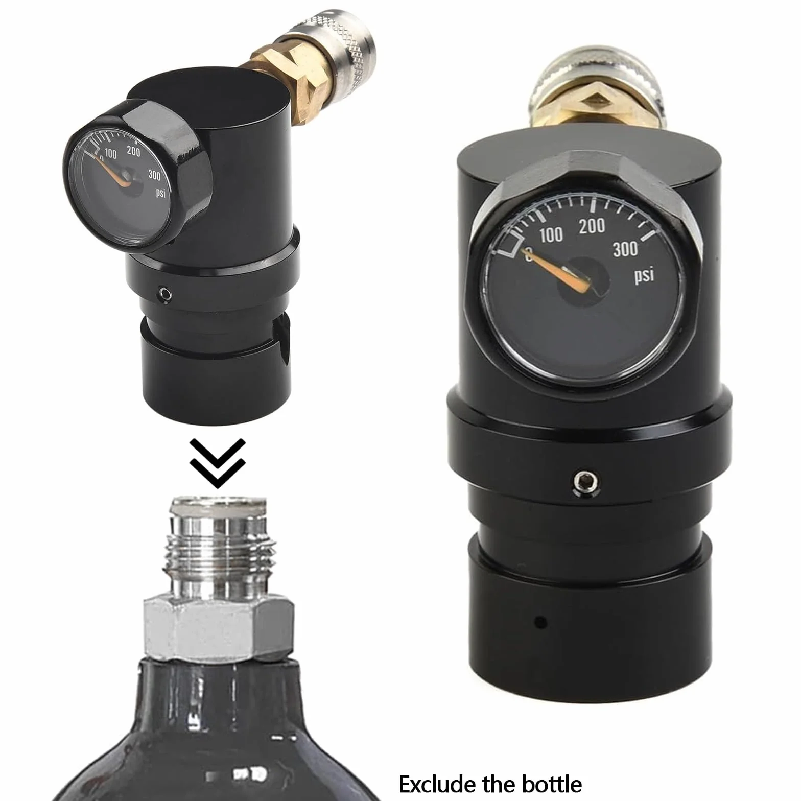 Régulateur De RéServoir D'air De Compresseur D'air Paintball Pcp Régulateur D'air Hpa Micro Mr, Pression De Sortie 40-200 Psi, Régulateur De RéServoir D'air De Paintball Et Indicateur De Valve