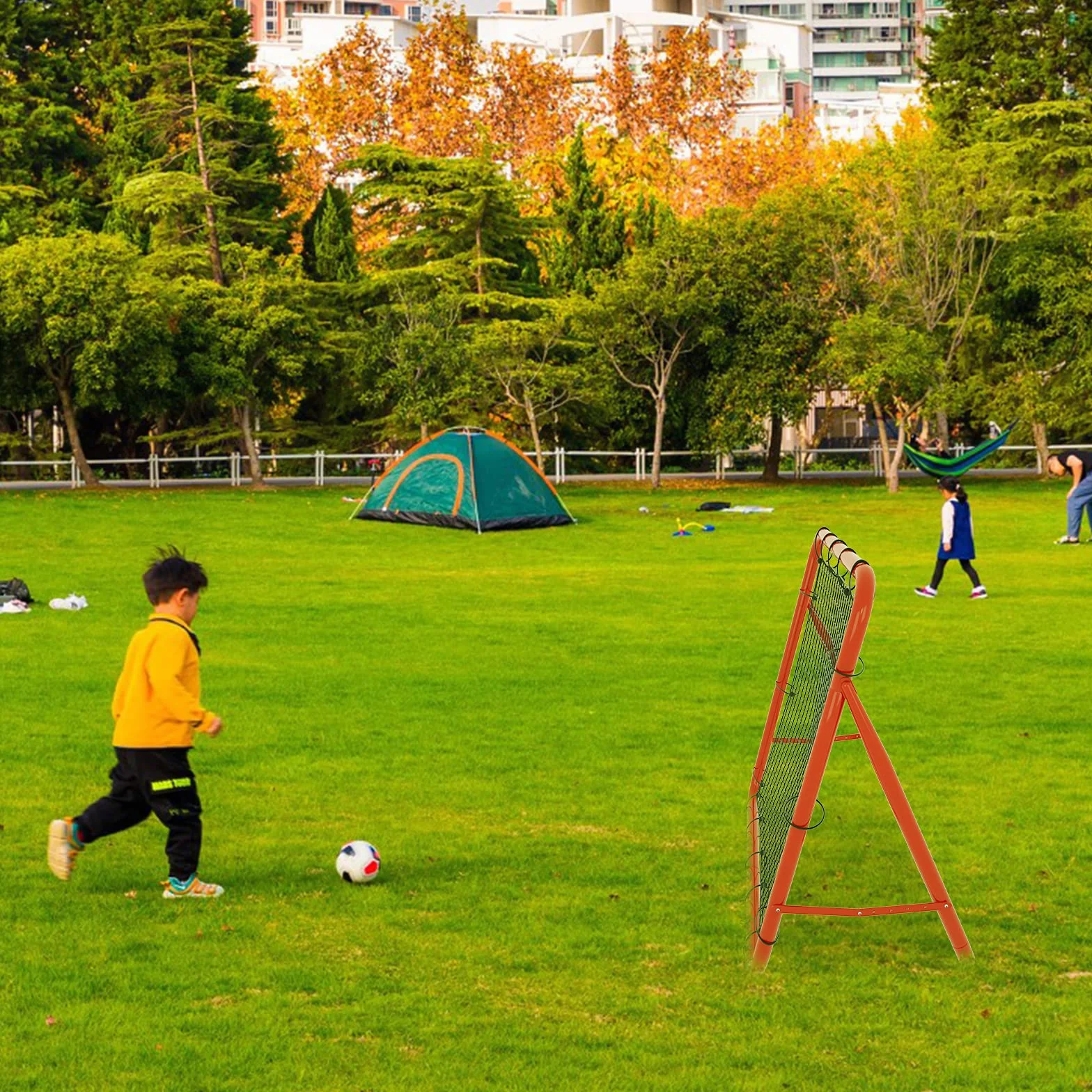 Filet de rebond pour football, baseball, tennis, entraînement, réglable, 5 niveaux, pliable, panneau de rebond, pour enfants, 100 x 100 x 65 cm