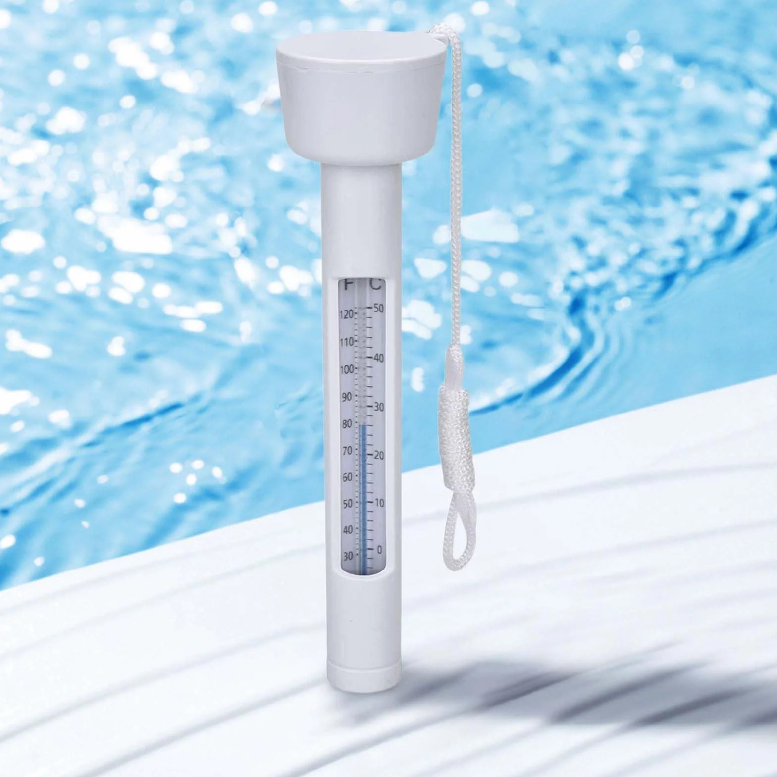 Thermomètre flottant pour piscine 0-50 °C avec laisse, accessoire spa aquarium étang