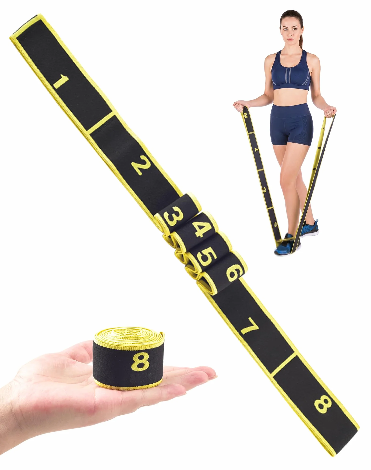 LAOYE Bande Elastique Fitness Élastique Sport Musculation Sangle Yoga Bande Boucle Exercices pour 7-10kg Sangle pour Gym Yoga Pilates