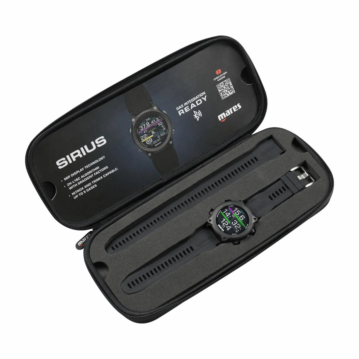 Mares Sirius Ordinateur de plongée au poignet pour plongeurs de loisir | Accessoire de plongée sous-marin, plongée avec tuba, noir/argenté