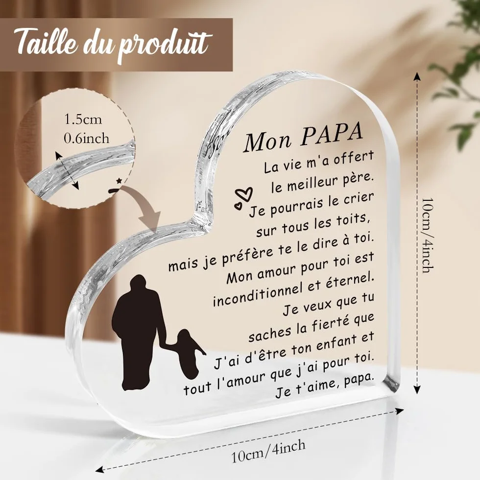Plaque Acrylique Cadeau Fête des Pères Papa Original