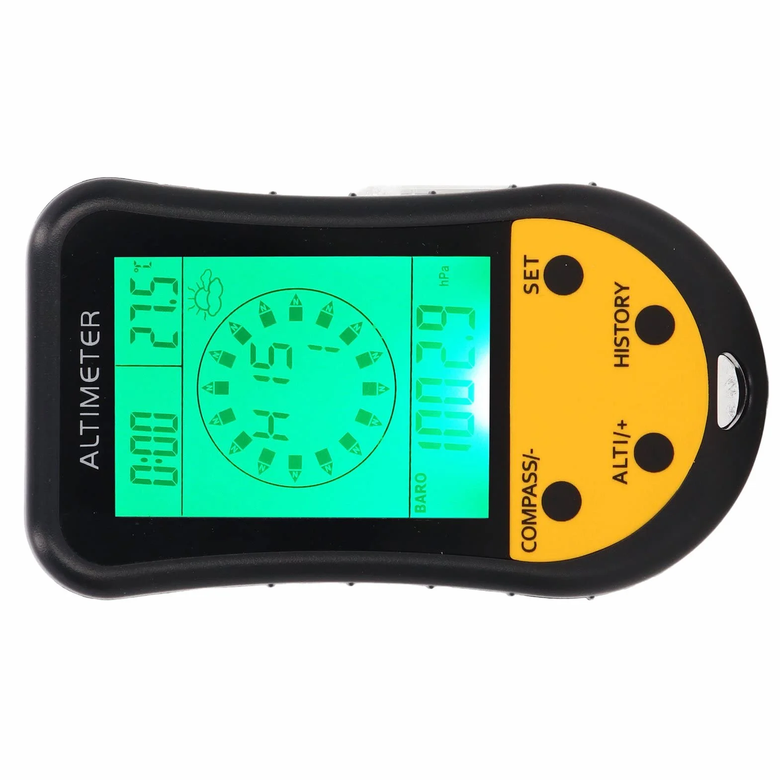 Buachois Altimètre Barométrique Numérique, 8 en 1 Extérieur Baromètre Multifonction Thermomètre Météo Portable LCD Pré-Avertissement Rappeler Boussole Altimètre Testeur de Pression