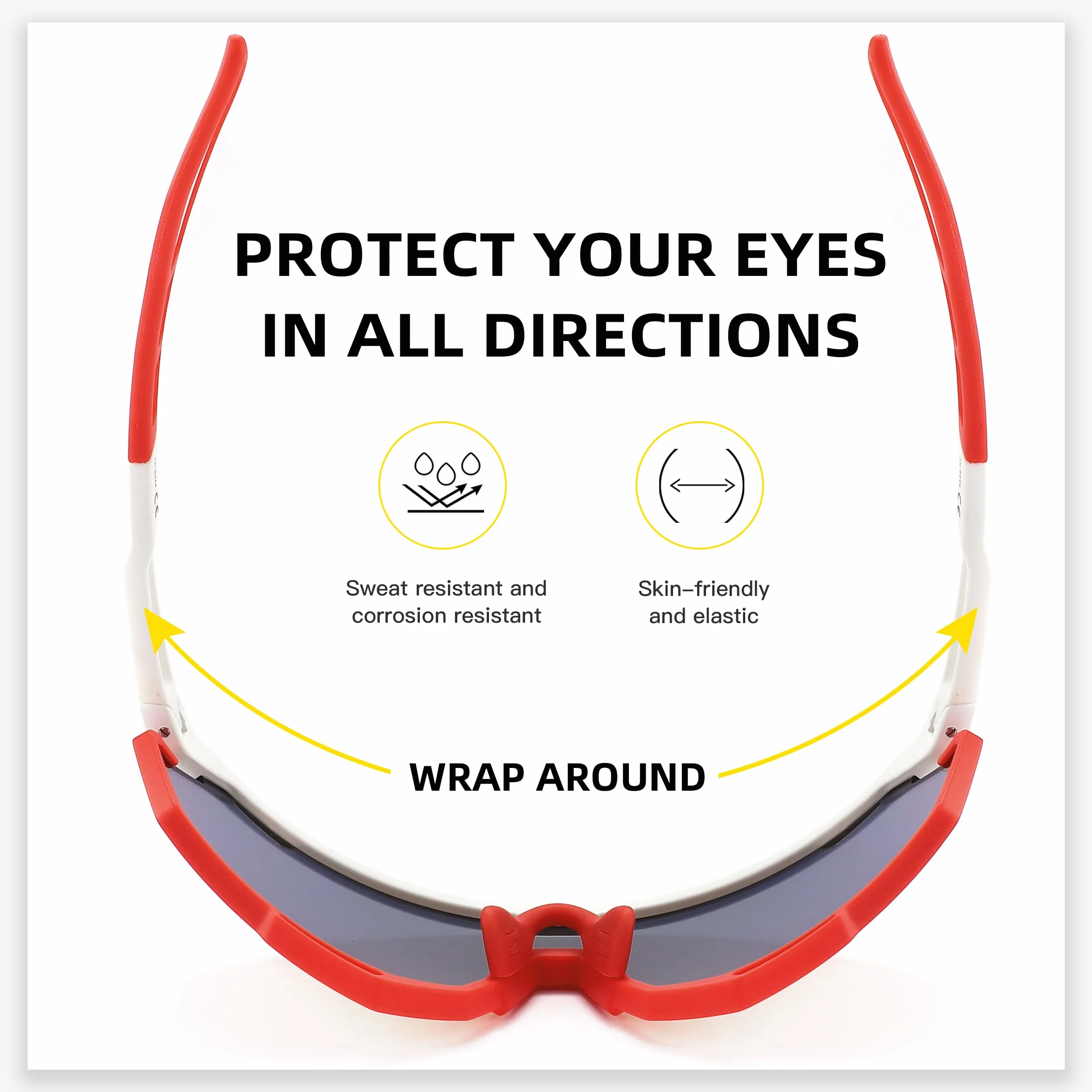 Lunettes de soleil de sport pour homme et femme, monture VTT pour sports de plein air, course à pied, vélo, pêche