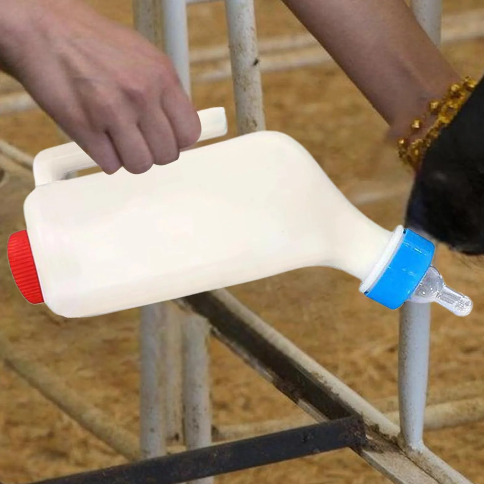 Biberon d'agneau et de chèvre 500/800ml Bouteille de lait avec poignée pour veaux agneaux