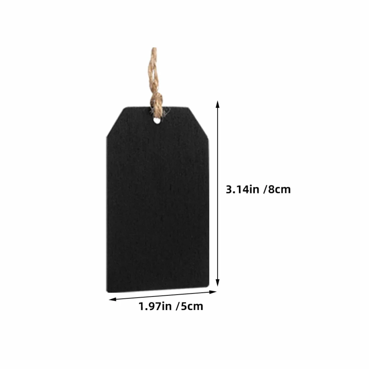 NUOBESTY 32pcs Étiquettes Mini Ardoise en Bois Foncé Double Face Effaçables avec Cordelette