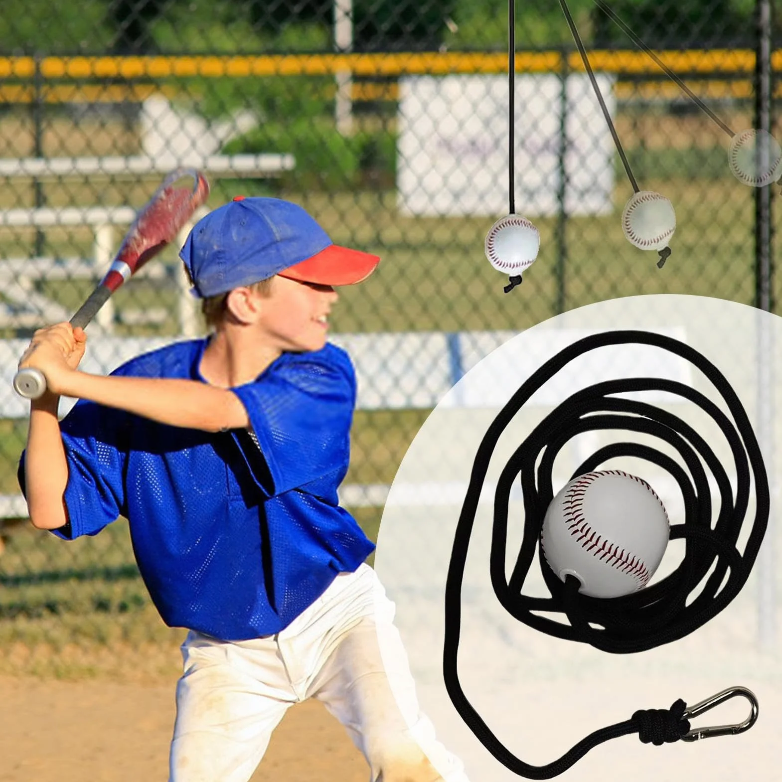 Entraîneur De Frappeur De Baseball - 300 Cm, R Softball Corde | Suspension, Équipement De Pratique Au Bâton | Améliorer La Précision De La Vitesse De Force pour Les Hommes Débutants Professionn
