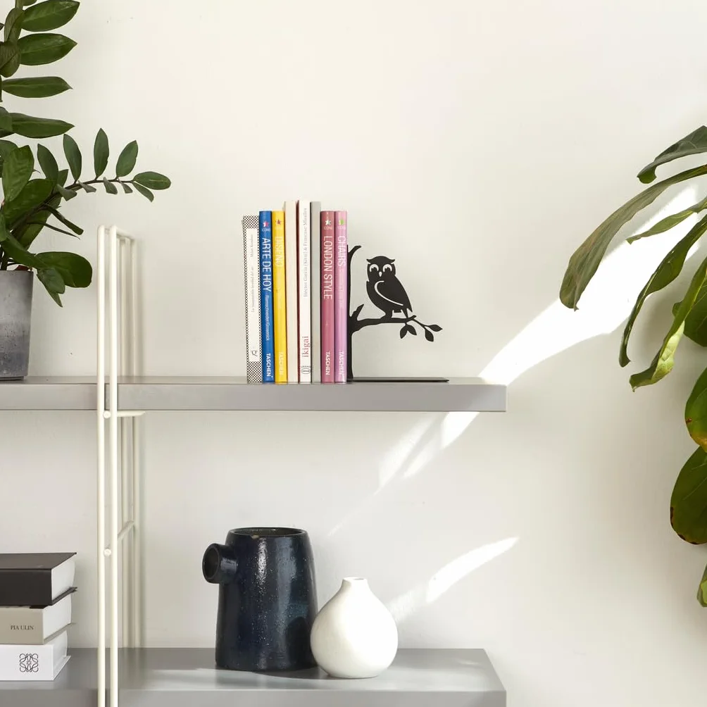 Balvi Serre-Livres Book Guard Support de Livres Hibou Noir