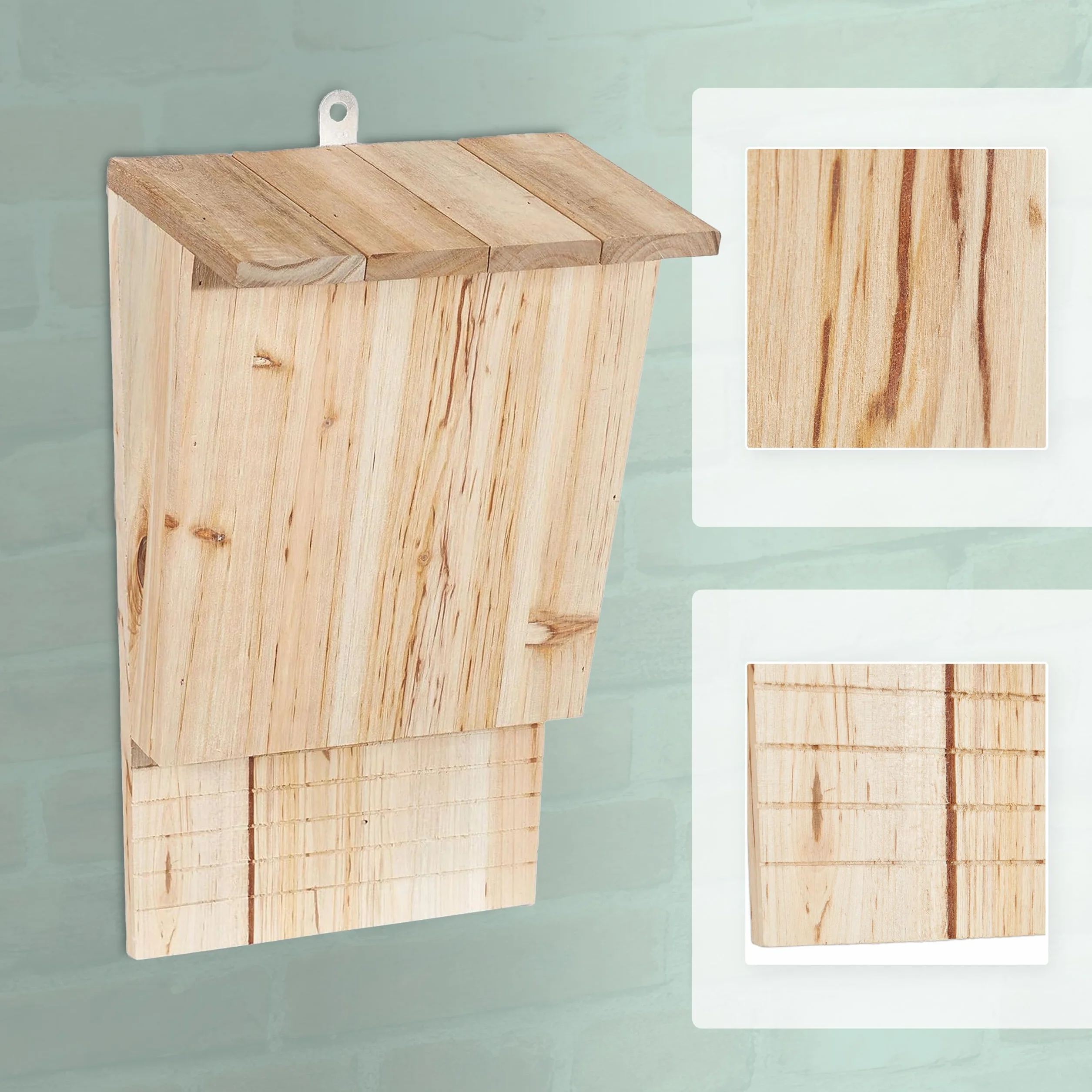 Relaxdays nichoirs à Chauves-Souris 2 pcs, résistant aux intempéries, H34 x L22,5 x P13 cm, Bois de Sapin