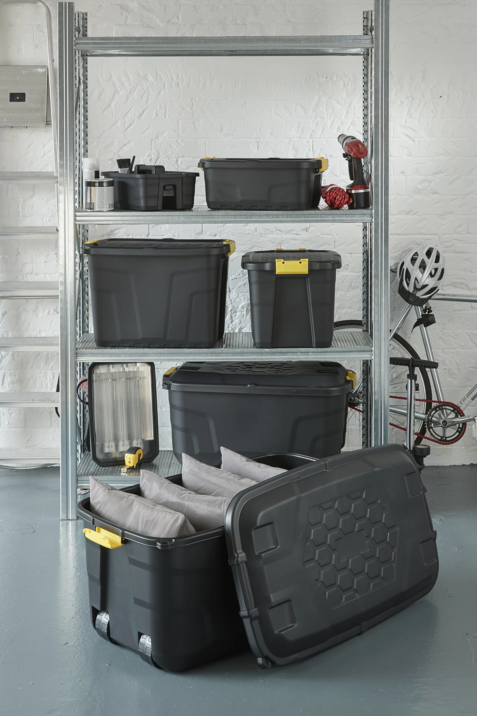 Ward 145 L Coffre de Rangement sur roulettes Noir