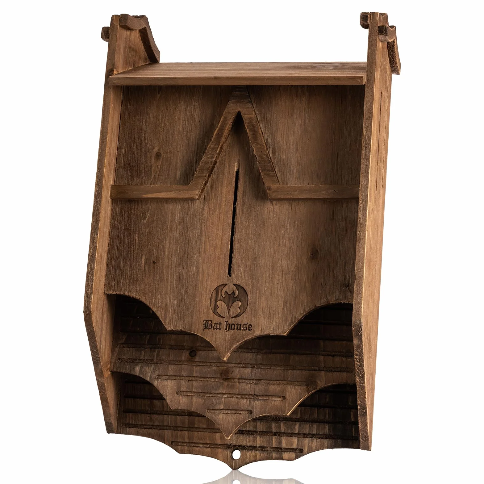 VIREESR Maison chauve-souris extérieur bois grande boîte deux chambres durable facile accrocher