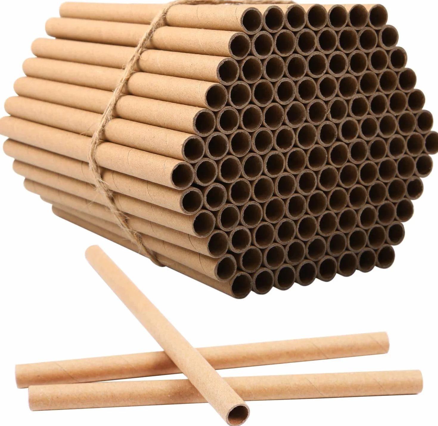 Lot de 100 hôtel à insectes - Remplissage tubes carton - Bricolage - Pour abeilles