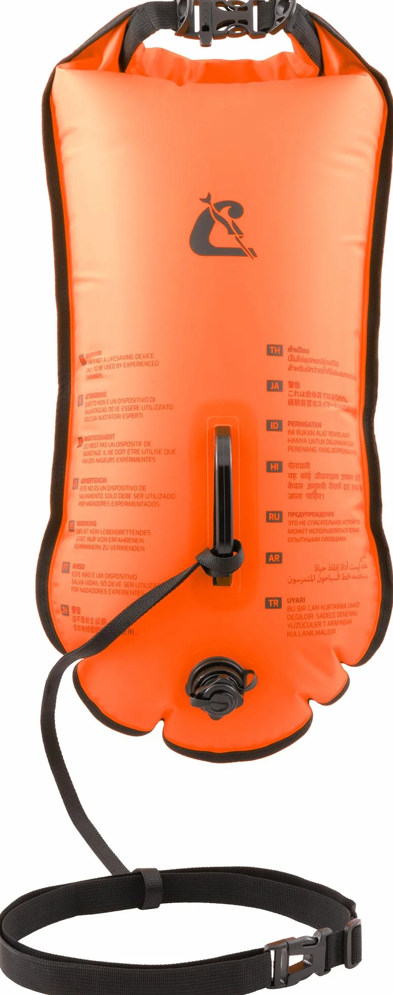 Cressi Depuis 1946 - Glide Pro Swim Buoy - Bouée de Signalisation, Gonflable, Pratique et Compacte Visibilité Maximale des Nageurs, Plongeurs et Triathlètes en Mer ou en Eaux Libres - Orange - 28L