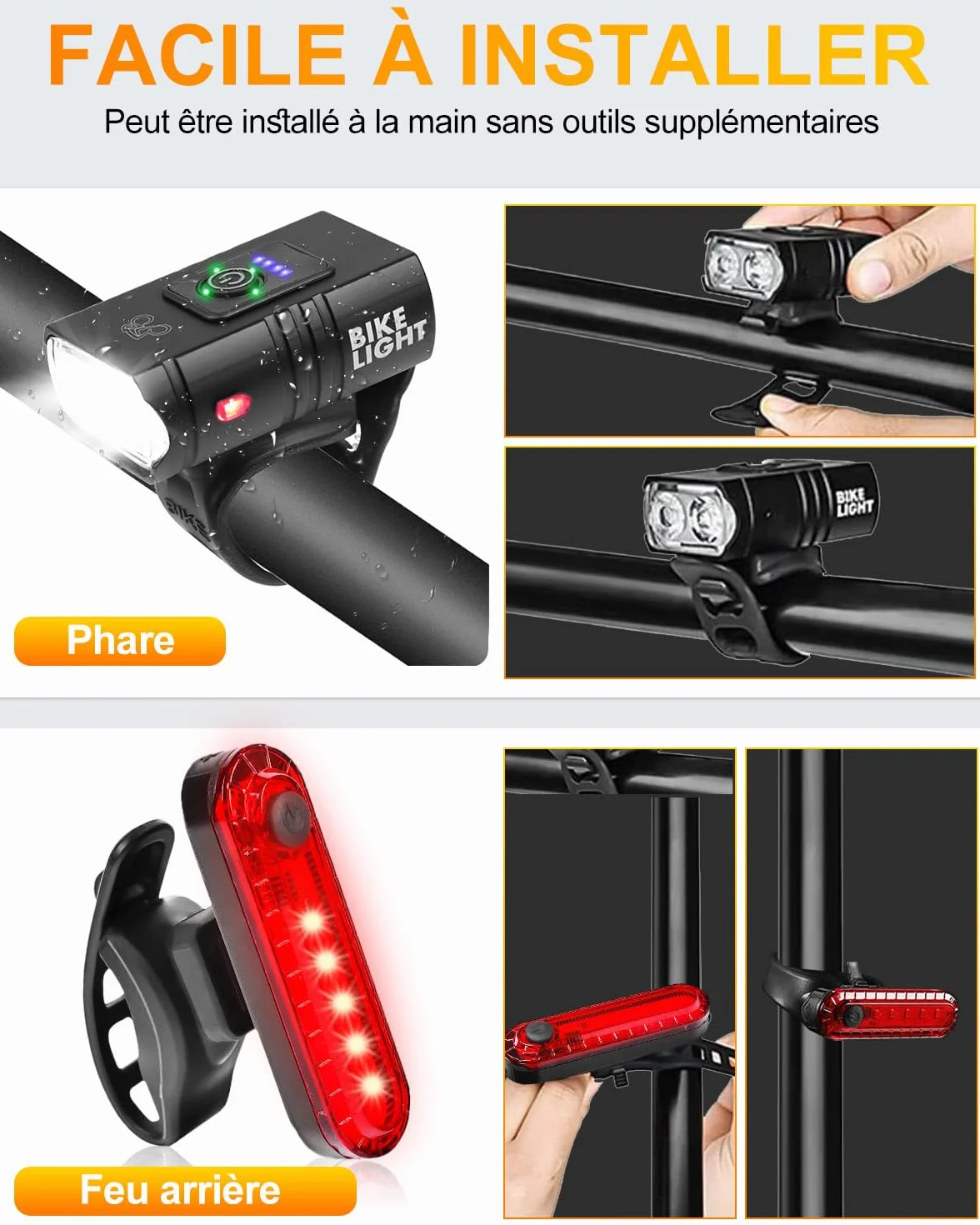 Lumiere Velo Avant Et Arriere