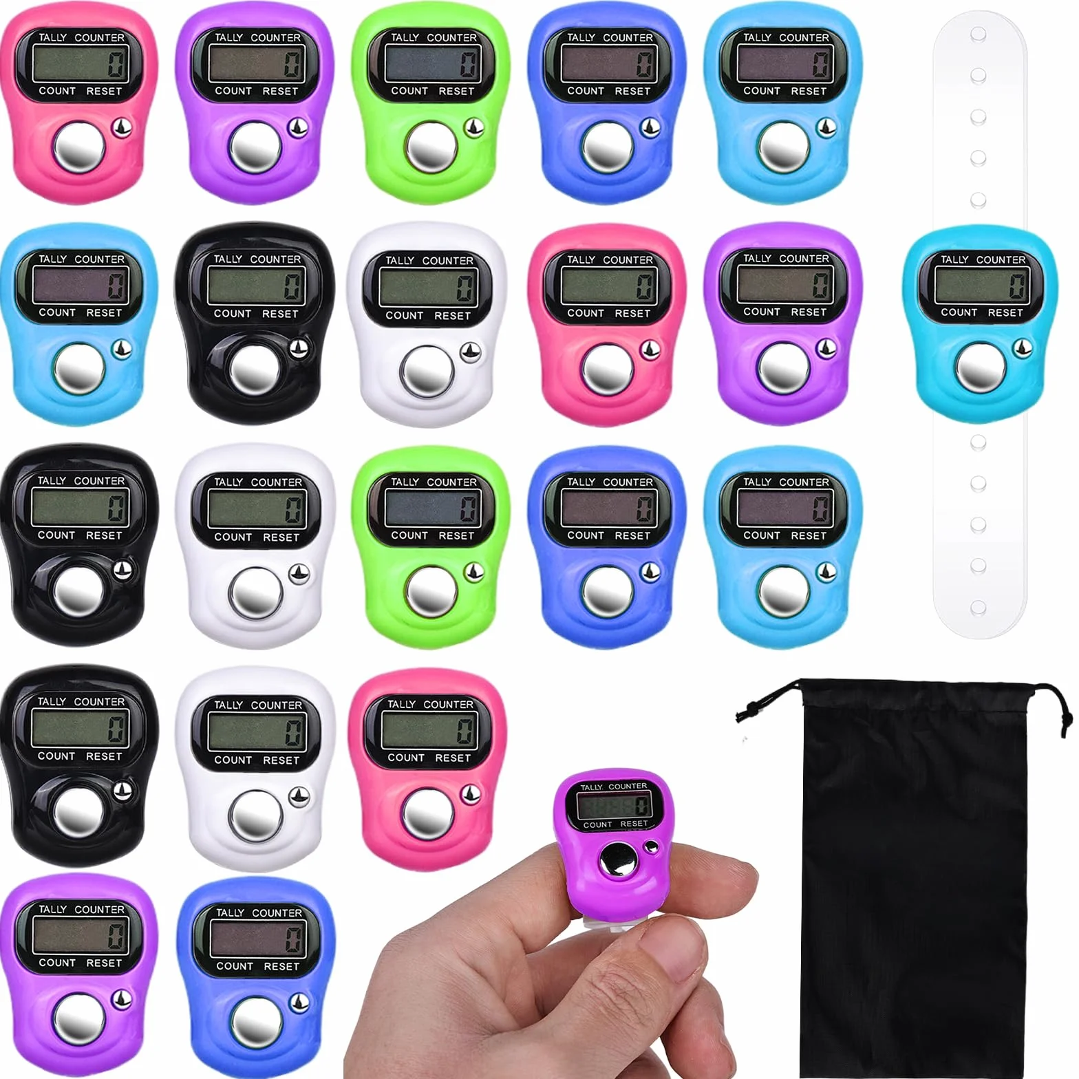 Compteur de doigts LED numérique digital 20 pièces avec affichage LCD pour le golf