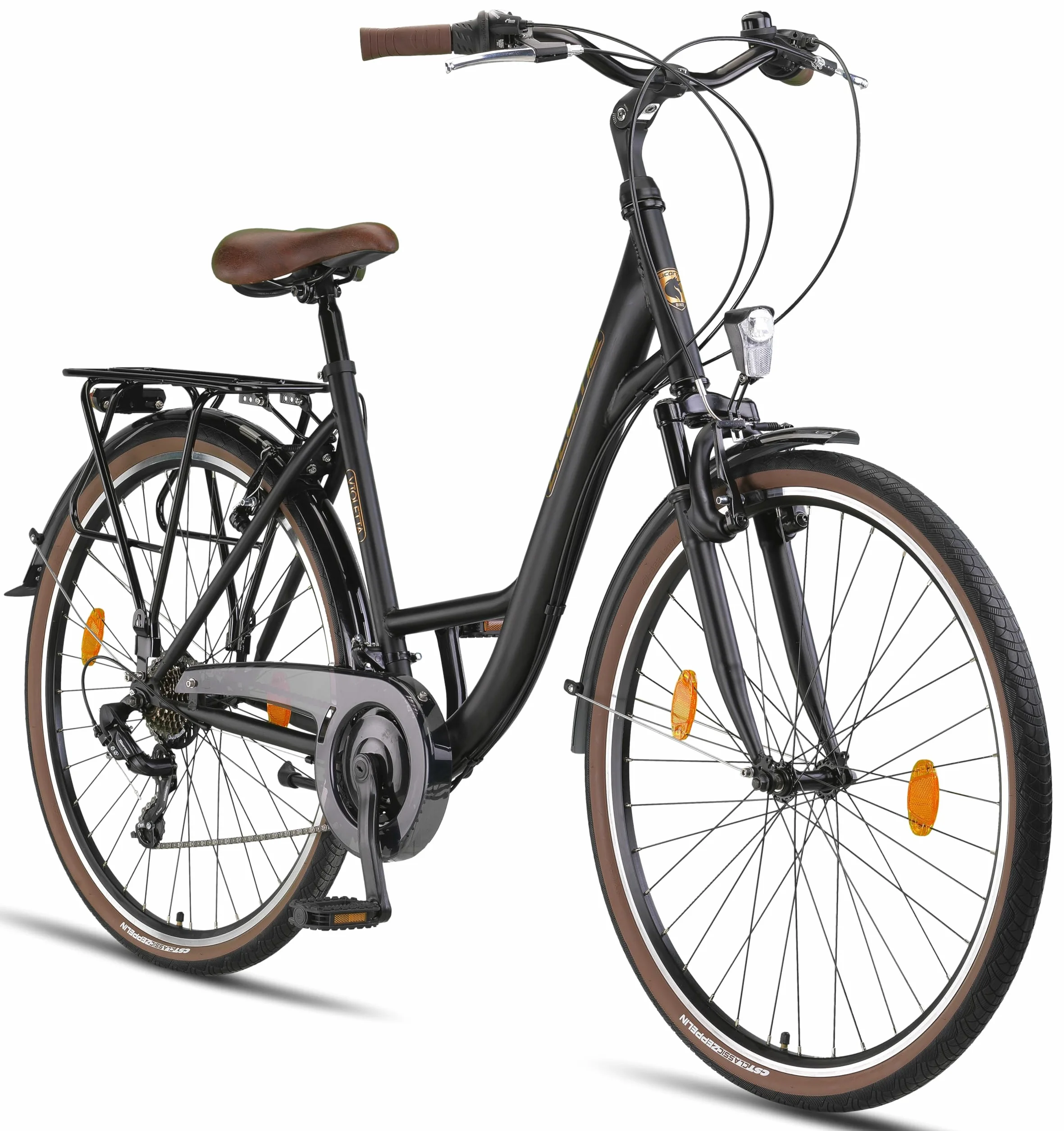 Vélo Ville Premium Licorne VIOLETTA 24 26 28 pouces Shimano 21 vitesses VTC hollandais
