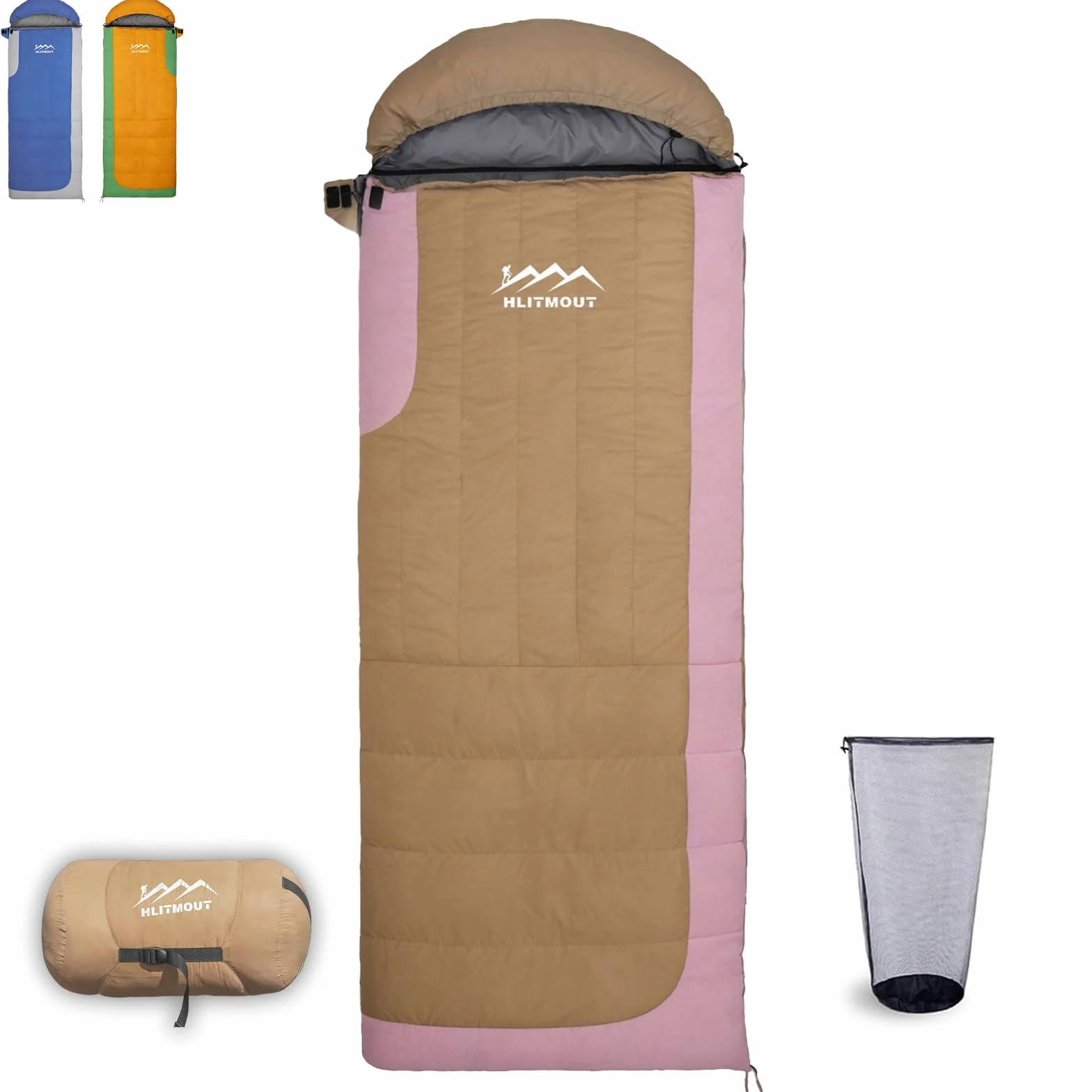 Sac de Couchage en Duvet, léger, Petit et Compact, pour Adultes et Enfants, idéal pour Le Camping, la randonnée et Le Trekking 3 Saisons, avec Un Duvet 680 FP.