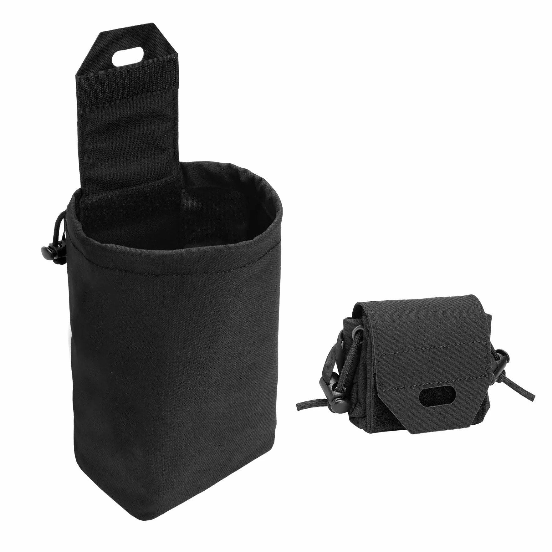 IDOGEAR Pochette de vidange Molle Sac de Recyclage de Magazines Tactique Pliable Utilitaire Poche pour Ceinture de randonnée Gilet(Black)