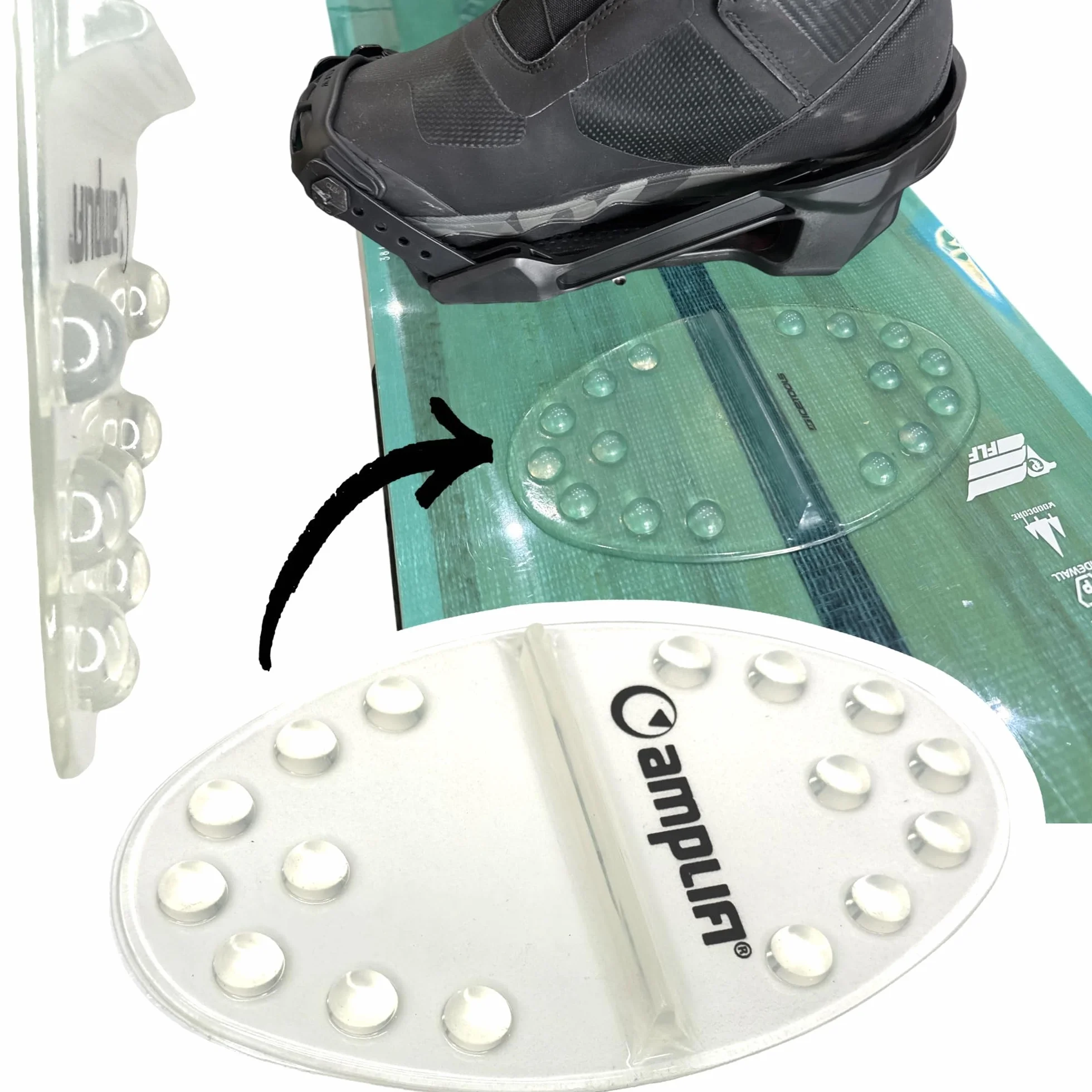 Grip Mat Snowboard Stomp Pad – Tapis antidérapant pour levage d'ancrage et fauteuil – Autocollant transparent