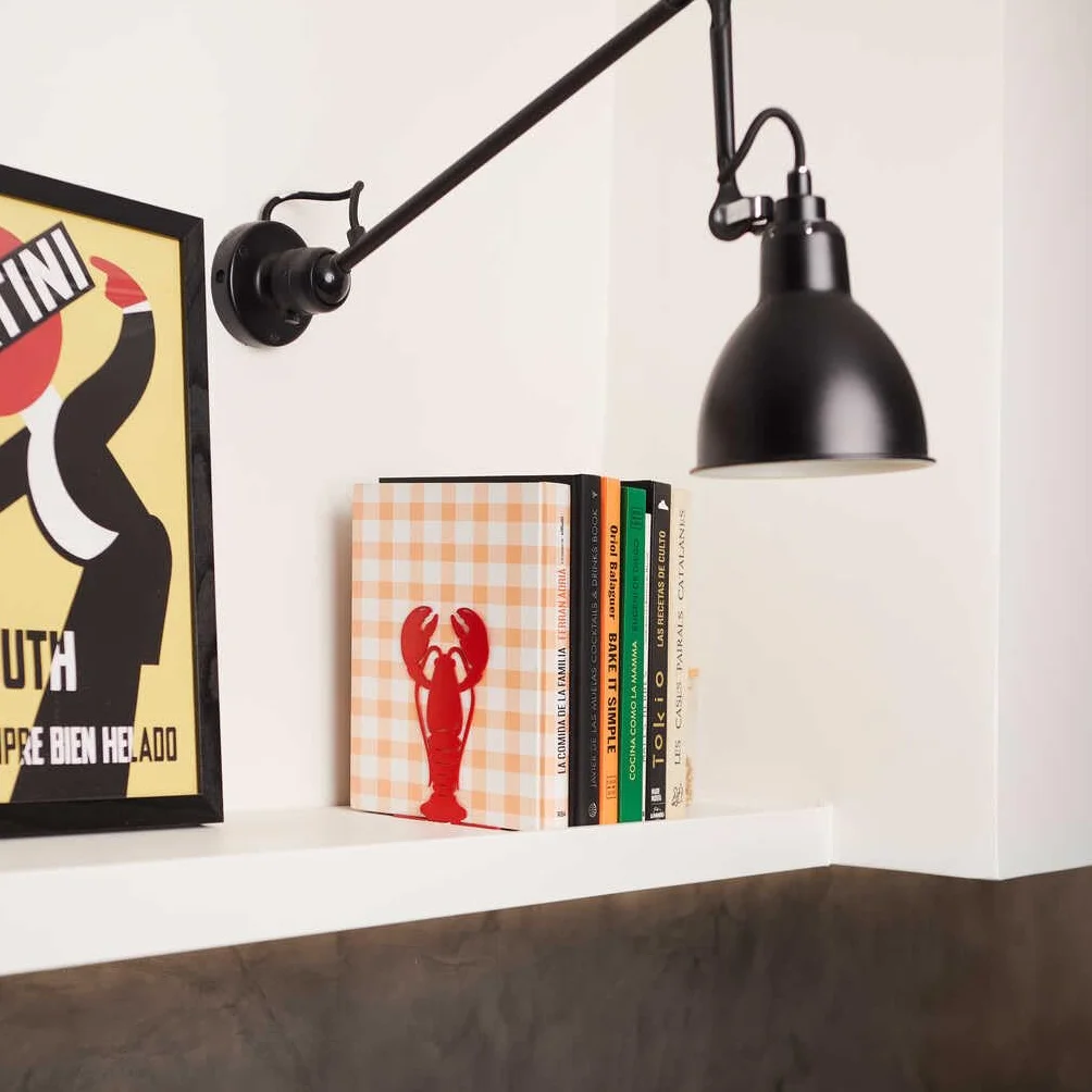 Balvi Serre-Livres Lobster Rouge Design Original Métal en Forme de Homard