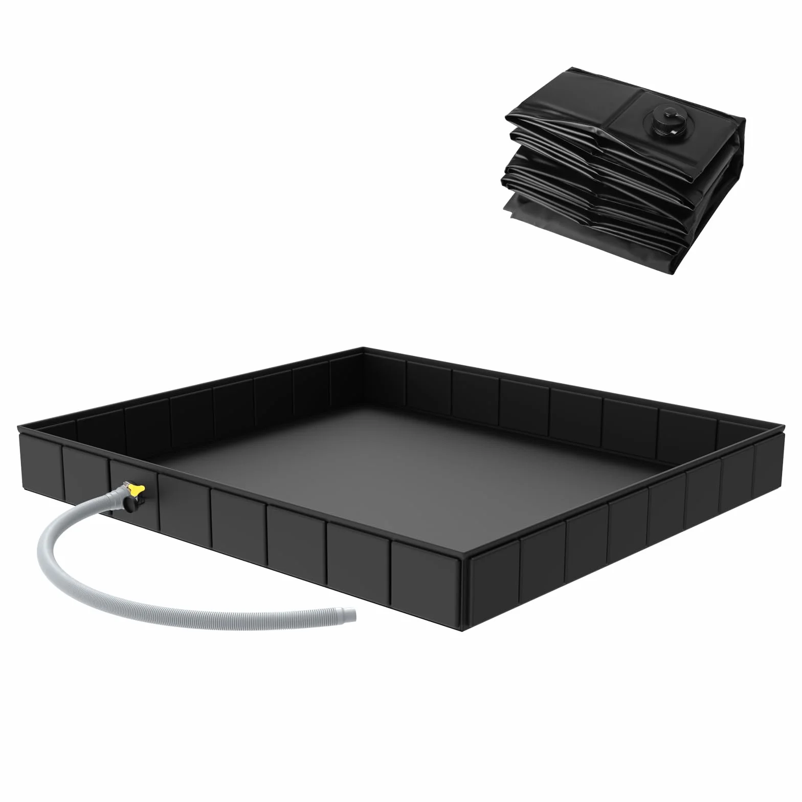 Pliable Base de Douche, 104x104x13cm Grand Receveur de Douche Portable avec Drain, Base de Douche de Camping, intérieur et extérieur Tente de Camping Plateau de Douche Base d'auvent