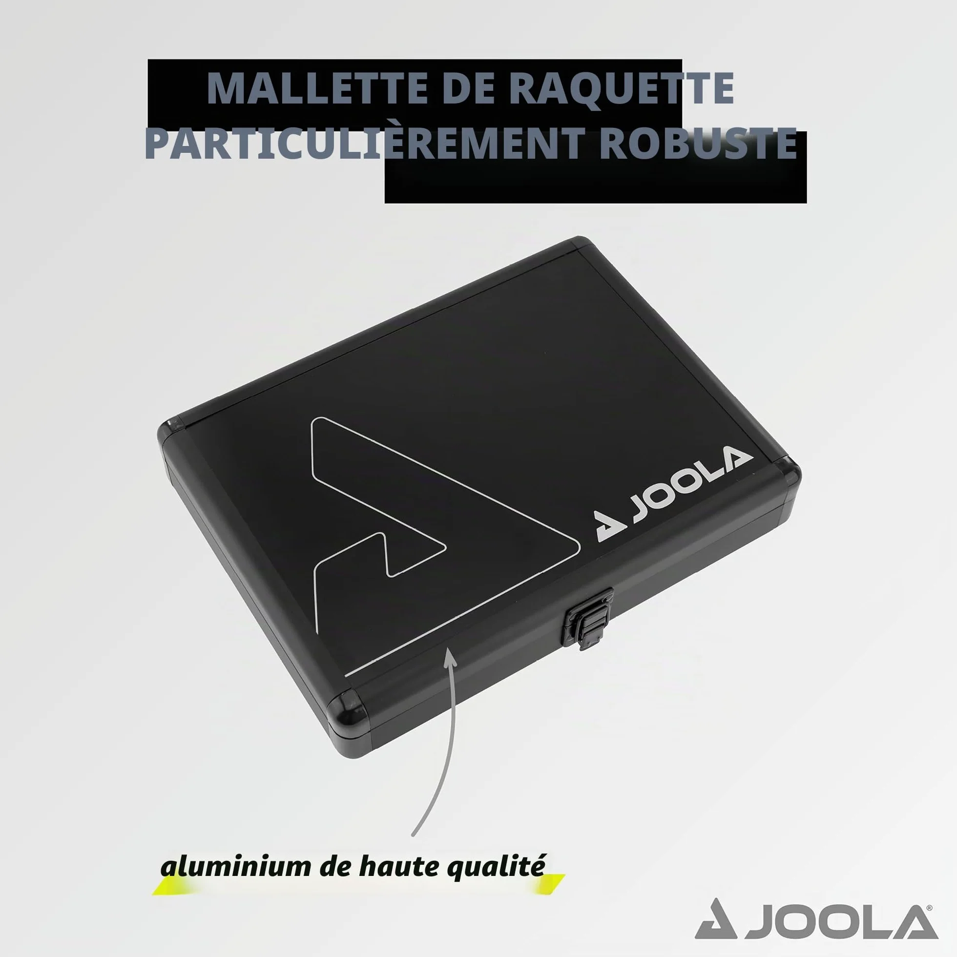 JOOLA Housse de Tennis de Table en Aluminium Noir 29 x 22 x 5,5 cm pour 1 Raquette et 3 Balles