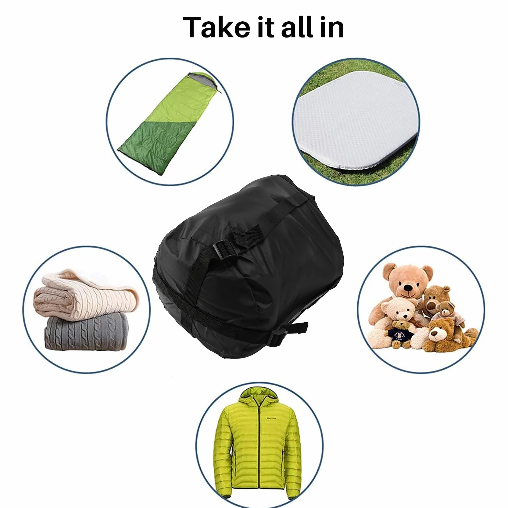 de Compression en Nylon, Sac de Couchage pour Le Rangement de de Compression