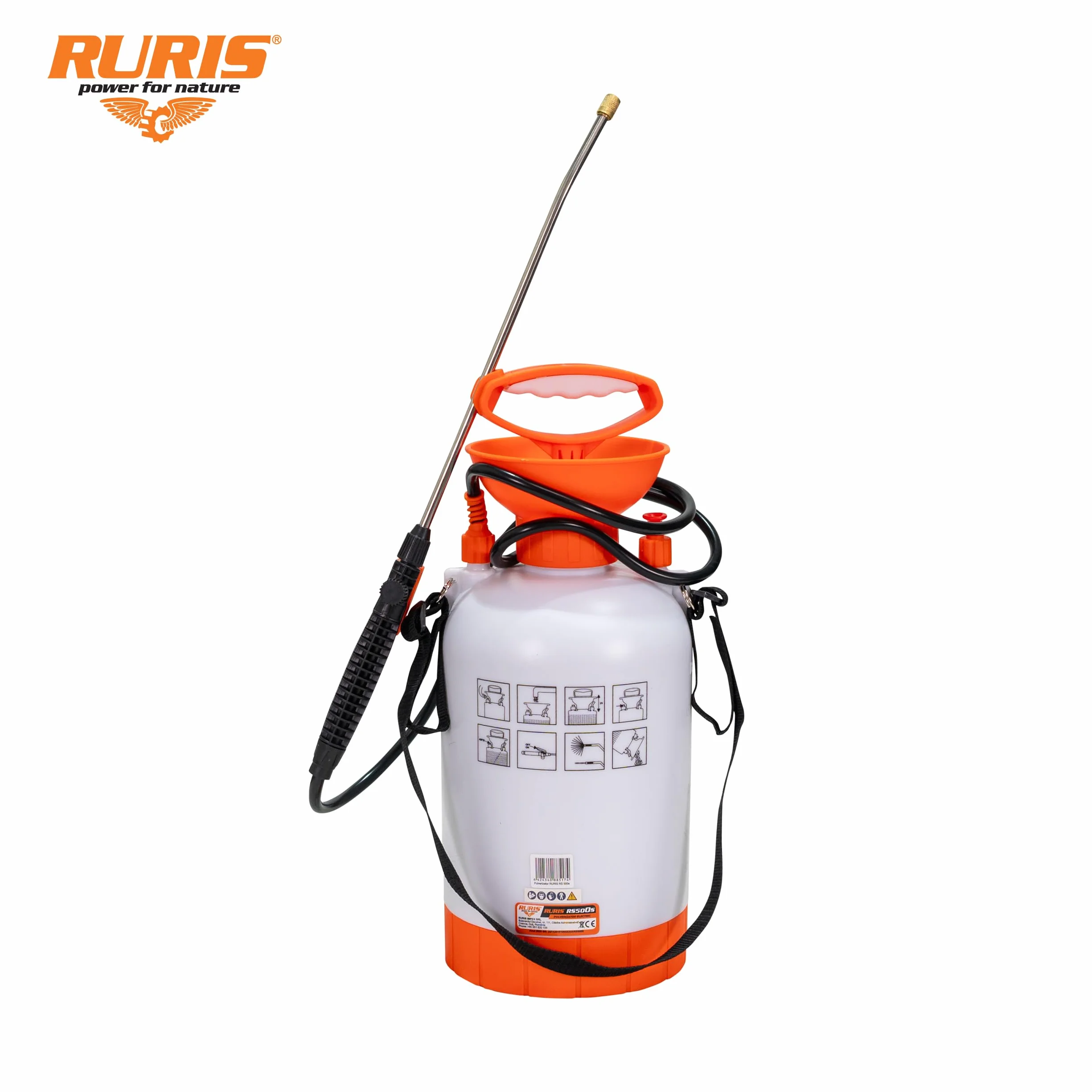 RURIS Pulvérisateur Manuel RS500S 5L Lance Métallique 2-3 Bar Jardin Serre