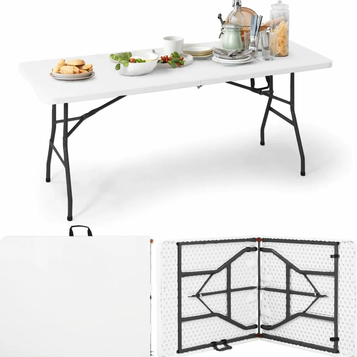 Luxirest Lot de 2 Tables Pliantes de Pique-Nique 180x70x74cm pour Jardin Terrasse et Balcon