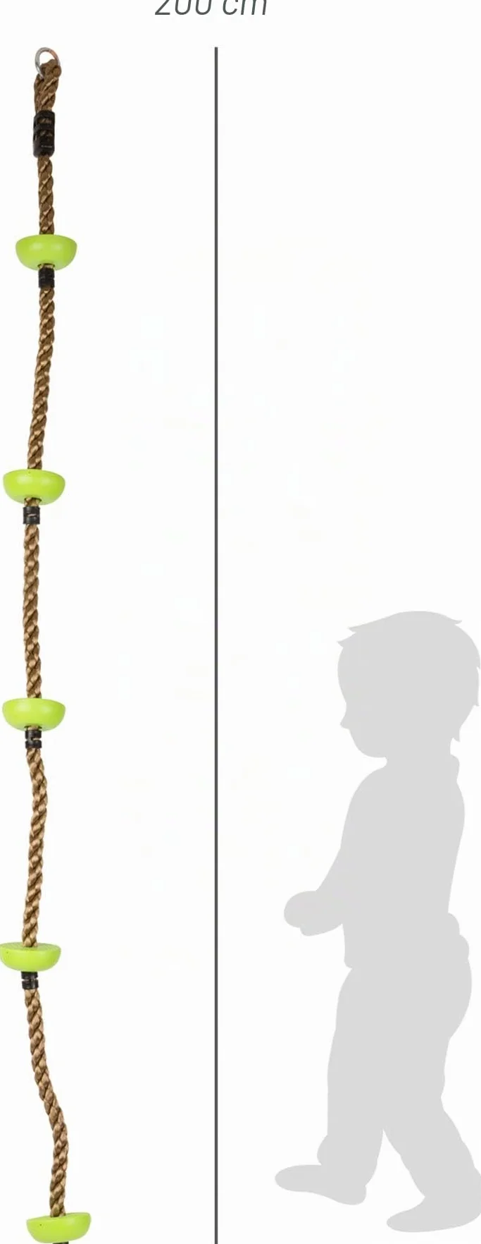 Small Foot Corde à grimper résistant aux intempéries avec crochets de sécurité et repose-pieds, pour enfants 3+ ans