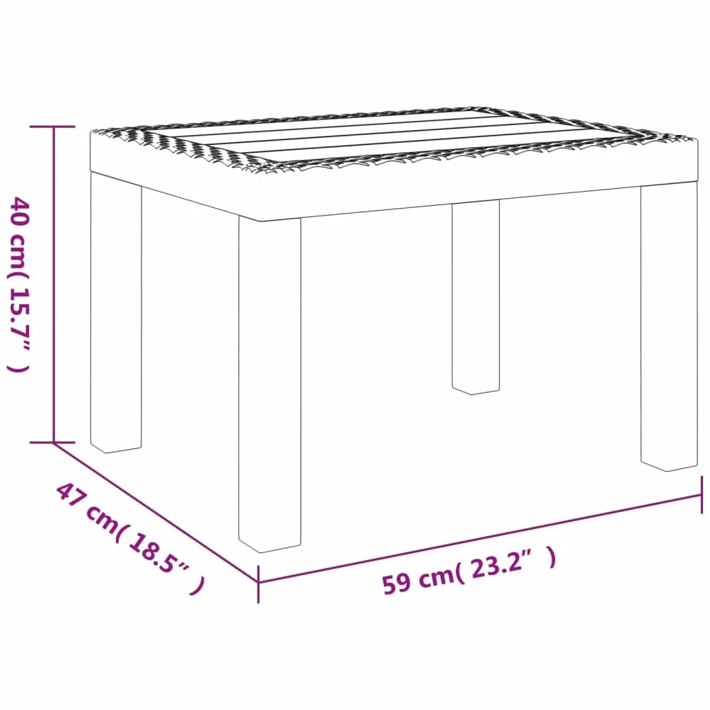 vidaXL Table de Jardin Blanc 59x47x40 cm PP