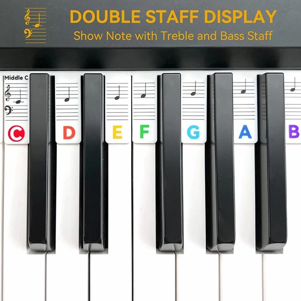 INF Etiquettes Amovibles pour Piano et Clavier 88 Touches Silicone