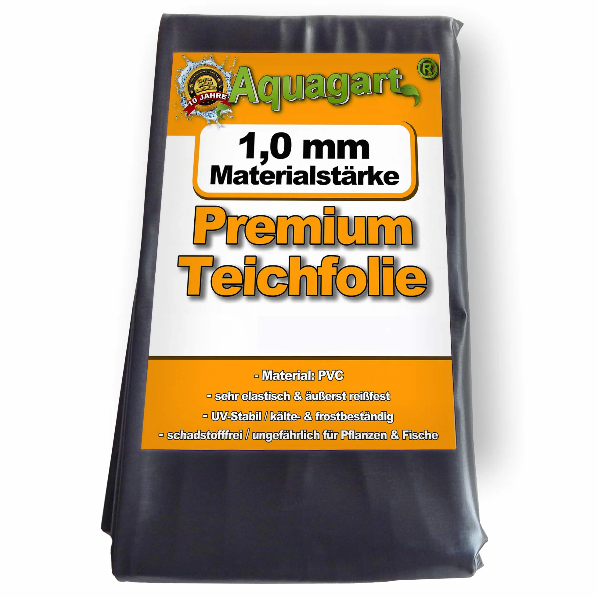 Bâche de bassin PVC 3m x 8m 1.0mm noire pour bassin de jardin
