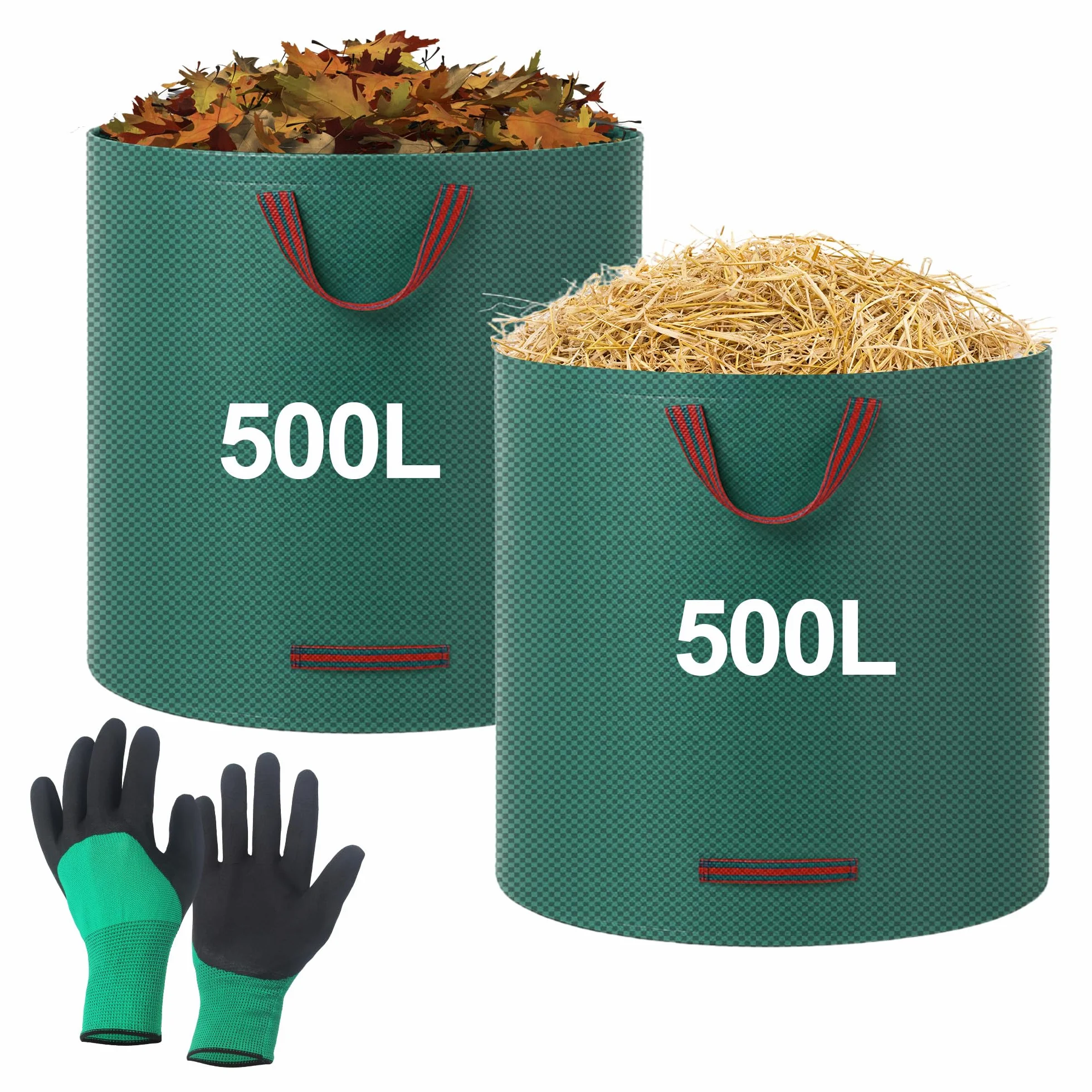 Sac Jardin 500L Pliable Réutilisable Déchets Verts Feuilles