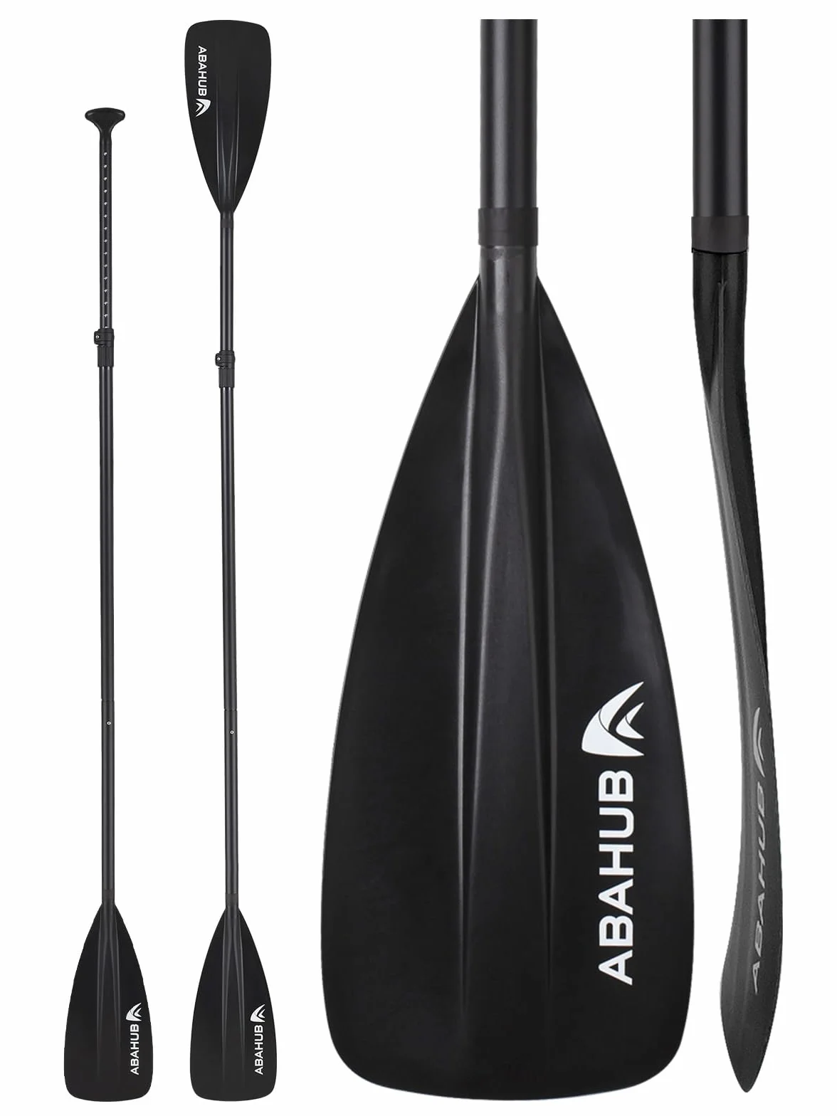 Abahub Pagaie Paddle / 2 en 1 Sup Kayak Pagaie Paddle Aluminium Pagaie Paddle Rame Réglable Léger pour Paddleboard, Télescopique 173-213cm avec Revêtement PU Plastique Nylon Lame Noir/Bleu/Vert/Orange