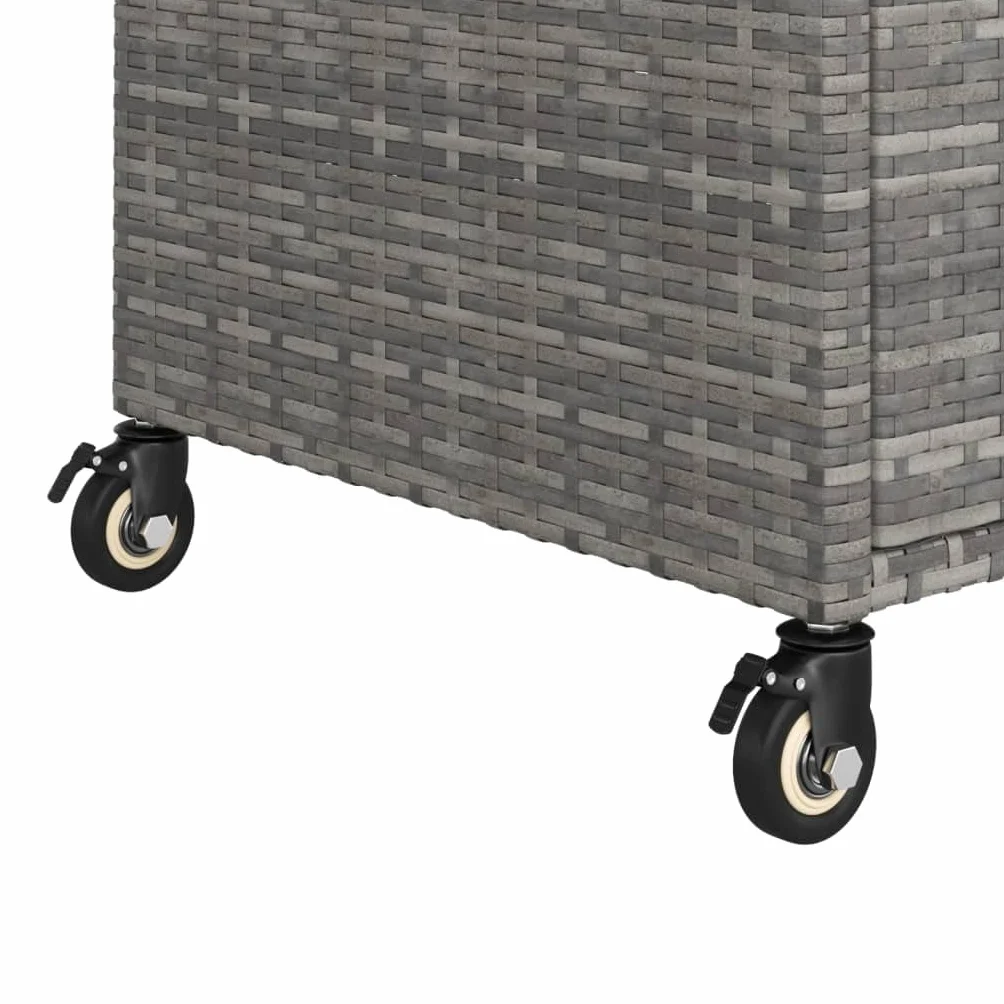 Chariot de Bar Résine tressée Gris 100x45x97 cm avec tiroir
